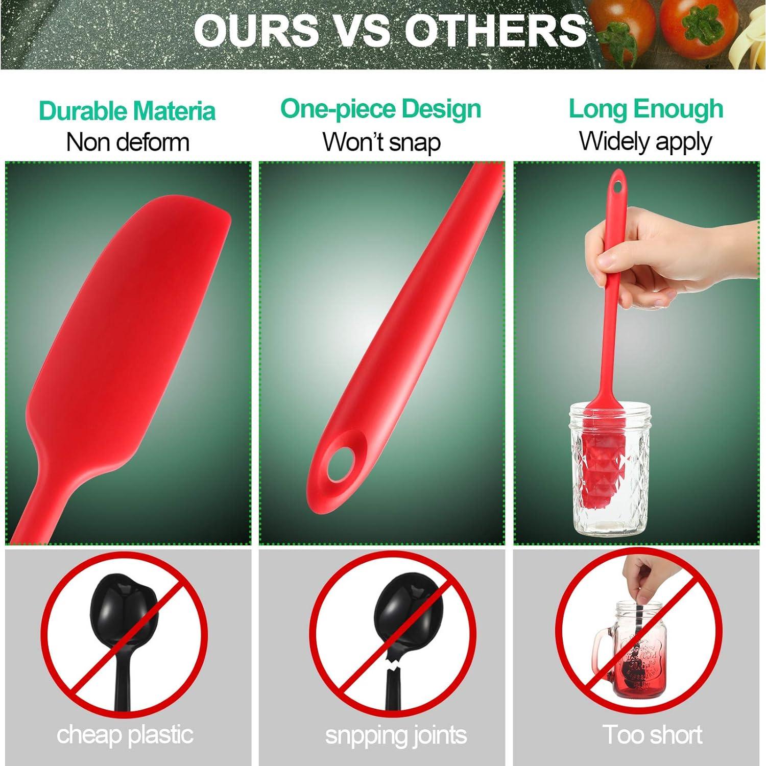 Espátula de Silicona Patelai 2 Piezas Mango Largo Antiadherente