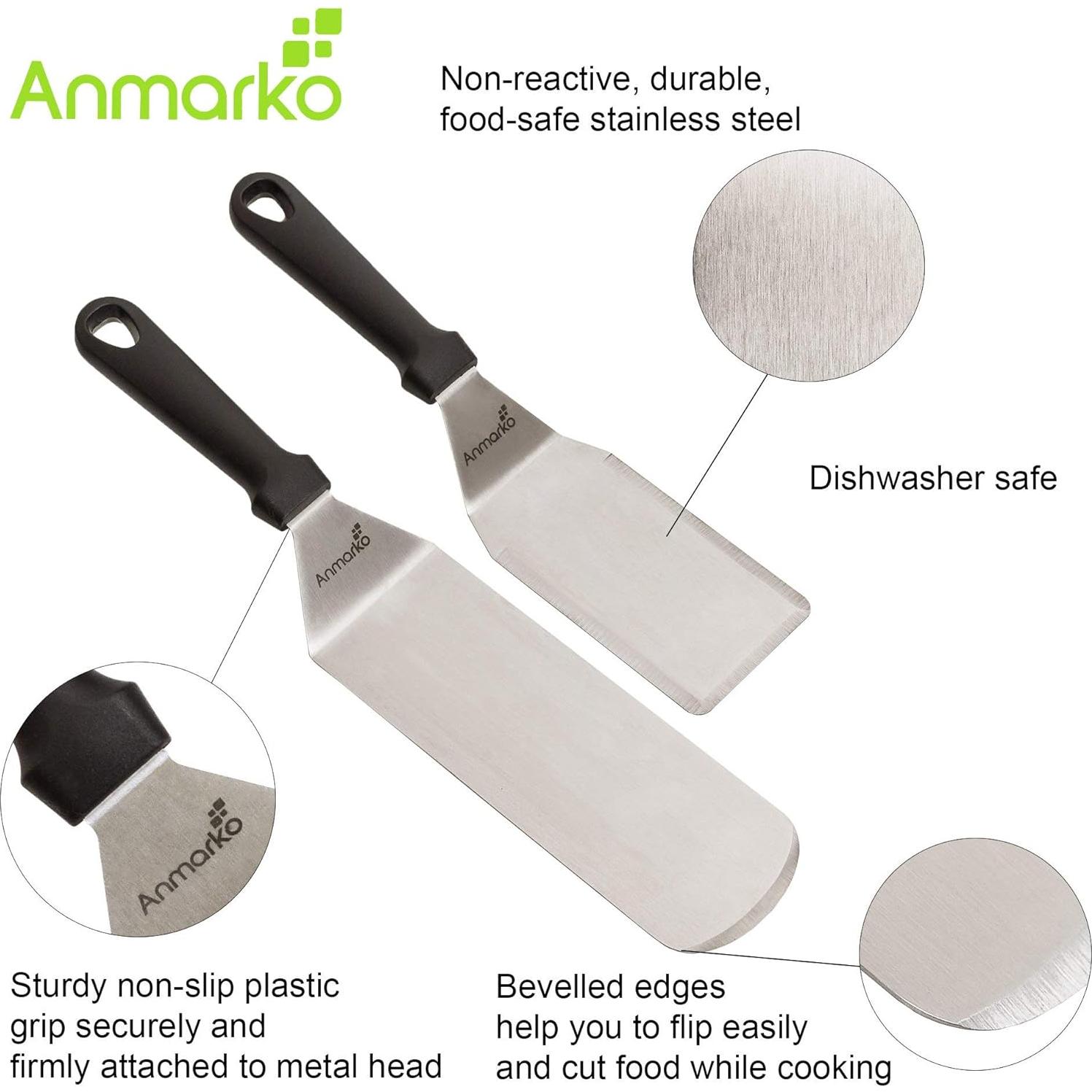 Juego de Espátulas de Acero Inoxidable Anmarko - 2 Piezas