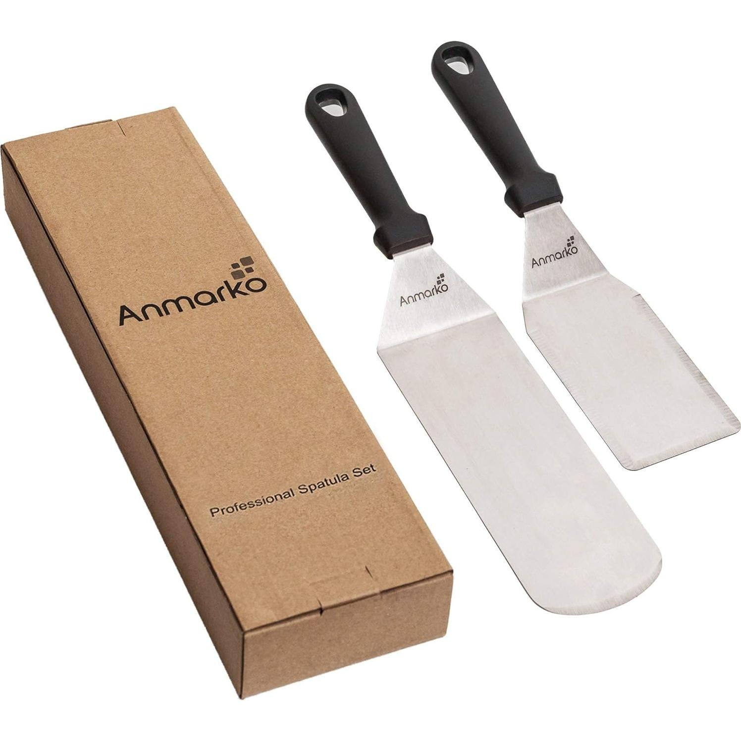 Juego de Espátulas de Acero Inoxidable Anmarko - 2 Piezas