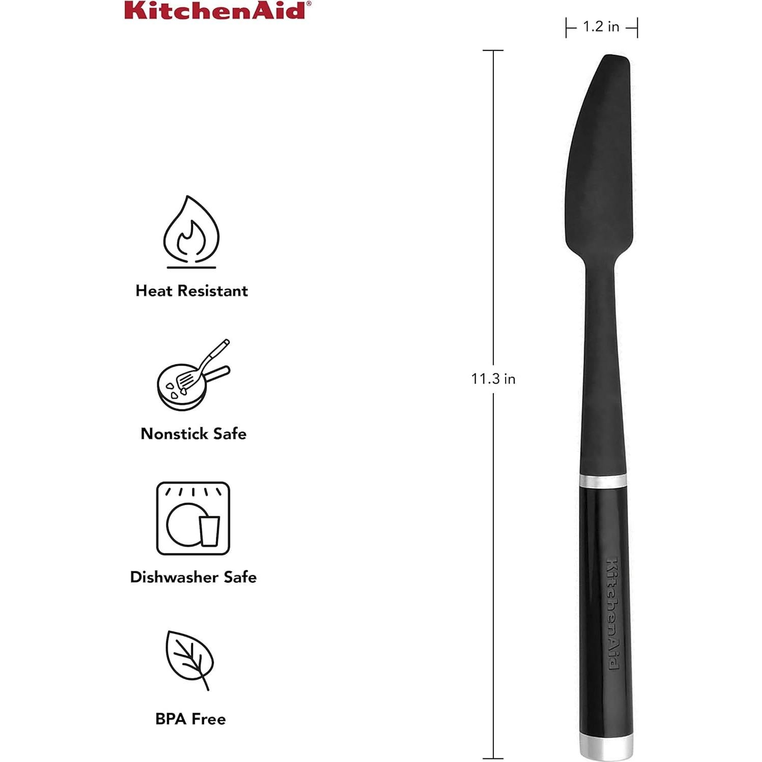 Espátula de Tarro KitchenAid Negra 28.7 cm Silicona Resistente