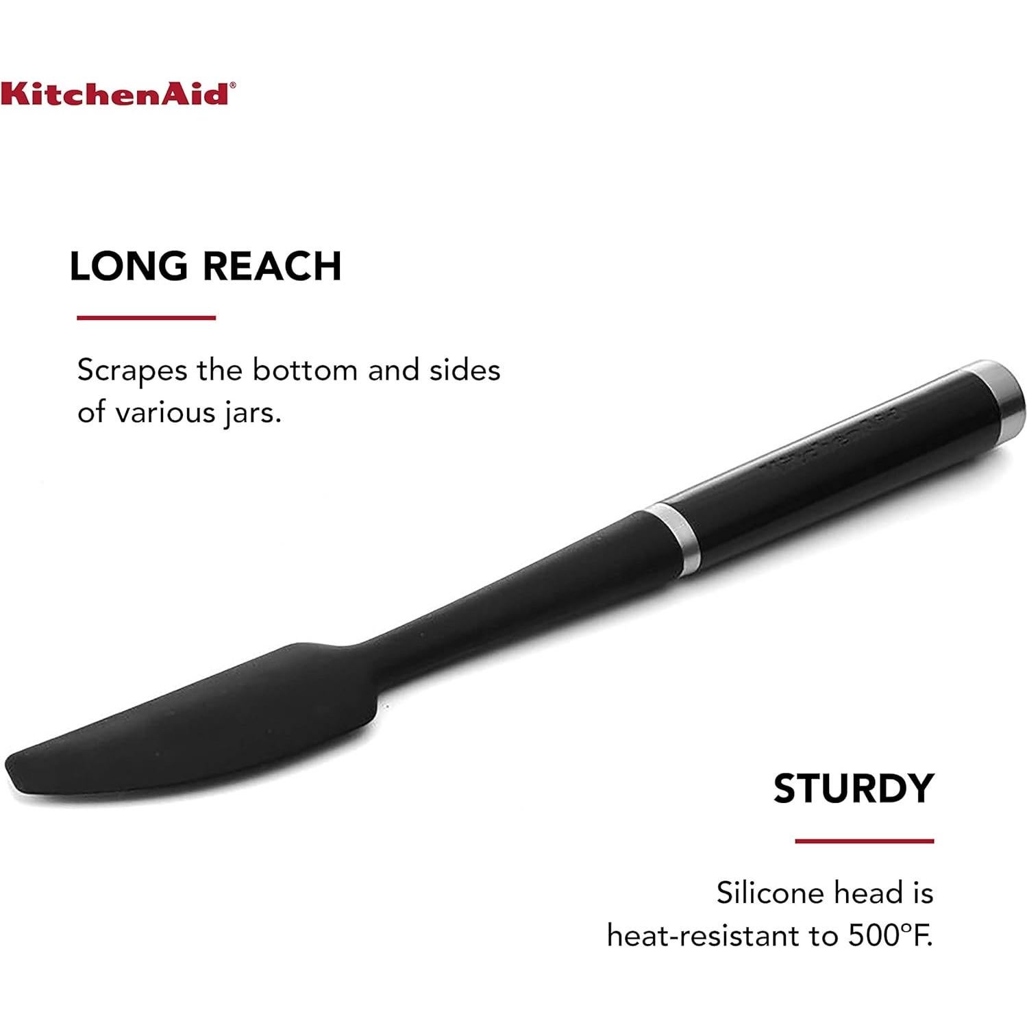 Espátula de Tarro KitchenAid Negra 28.7 cm Silicona Resistente