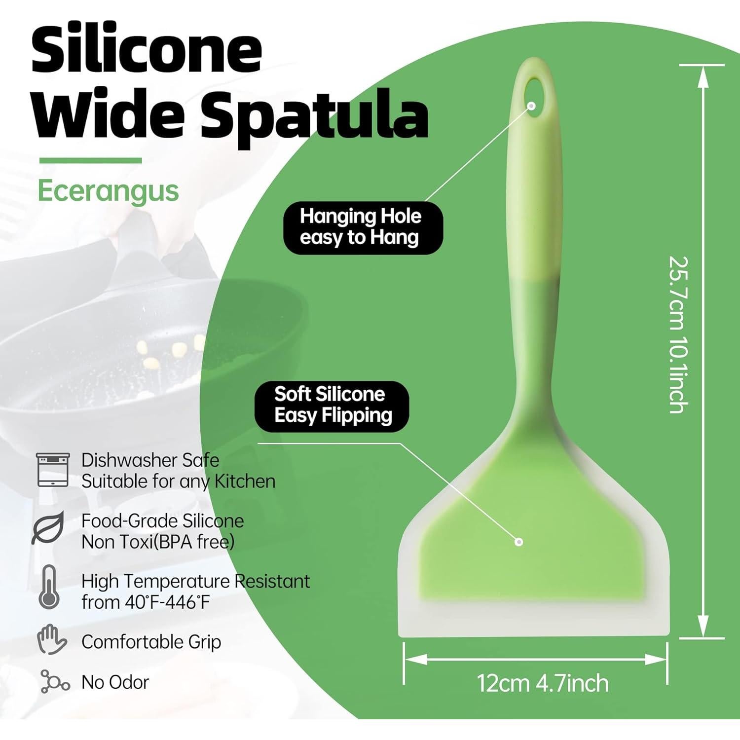 Paquete de 2 espátulas de silicona Ecerangus 25.9x11.9cm