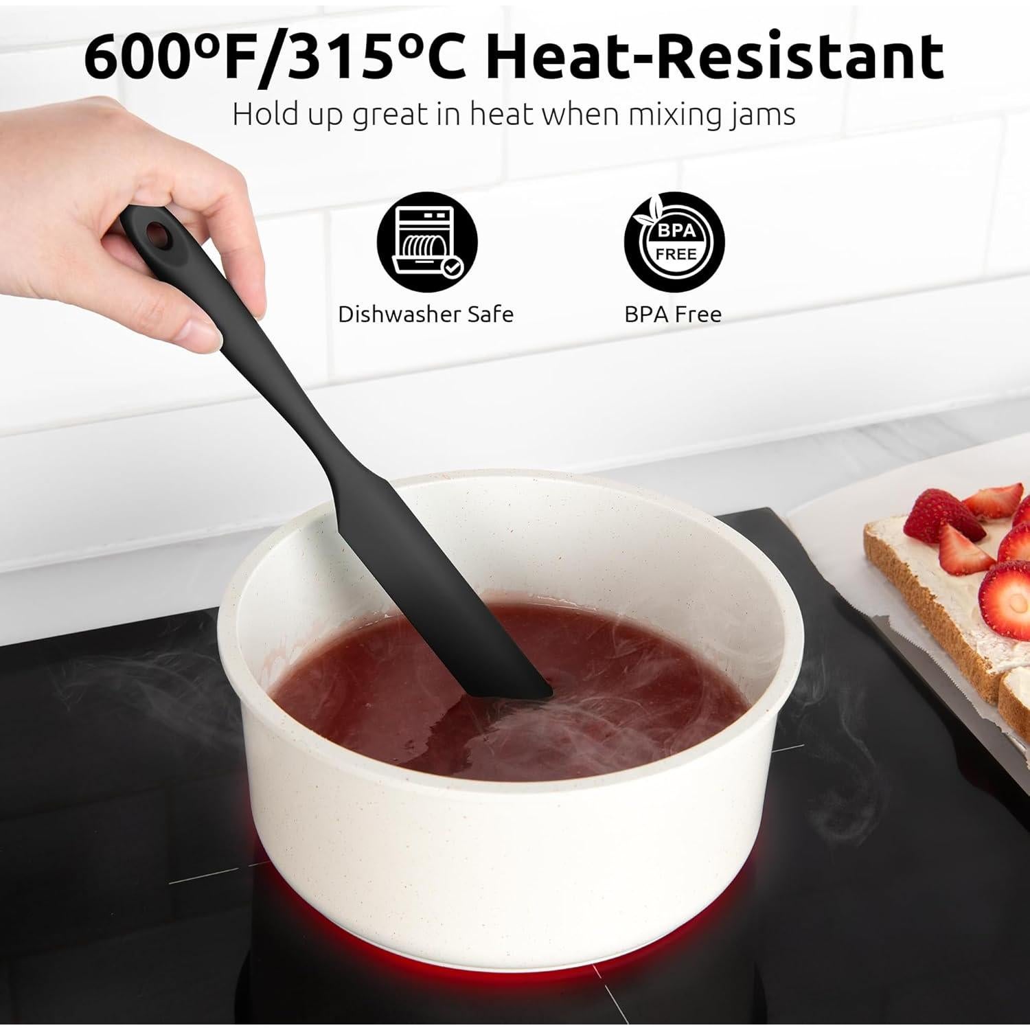 Espátula de Silicona U-Taste 25.4cm Resistente al Calor Negro