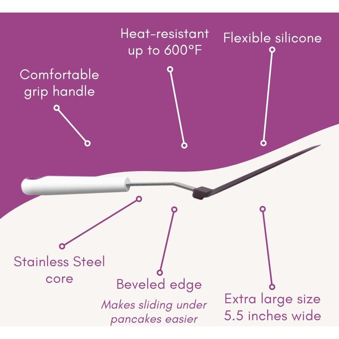 Espátula Ancha KPKitchen para Panqueques - Silicona Resistente al Calor
