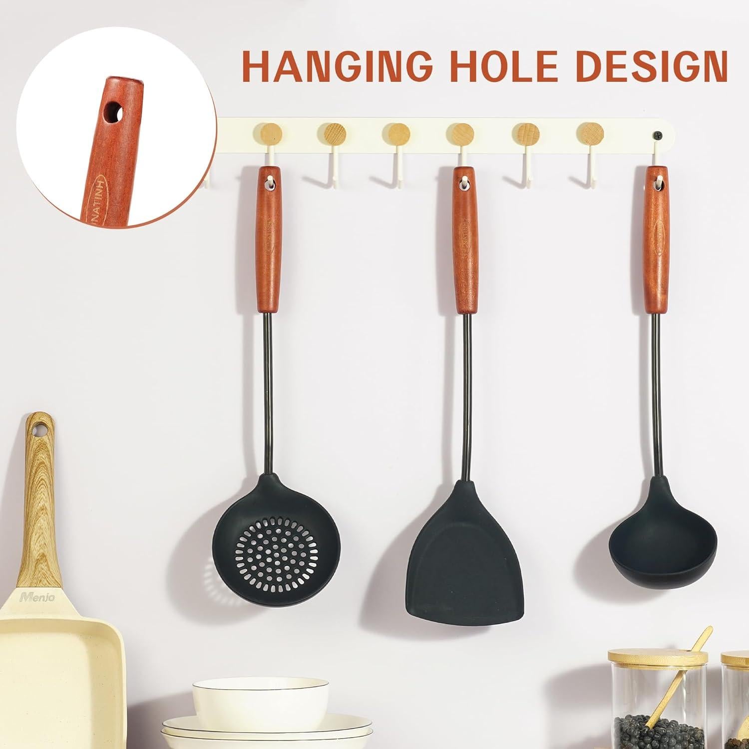 Juego de Utensilios de Cocina FJNATINH Silicona 3 Piezas