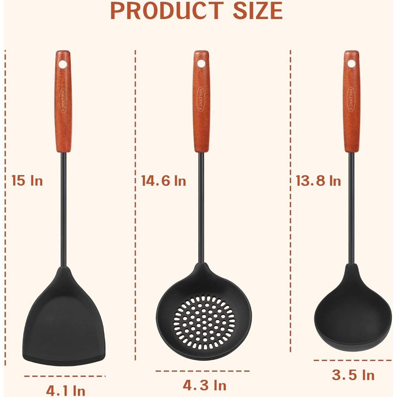 Juego de Utensilios de Cocina FJNATINH Silicona 3 Piezas