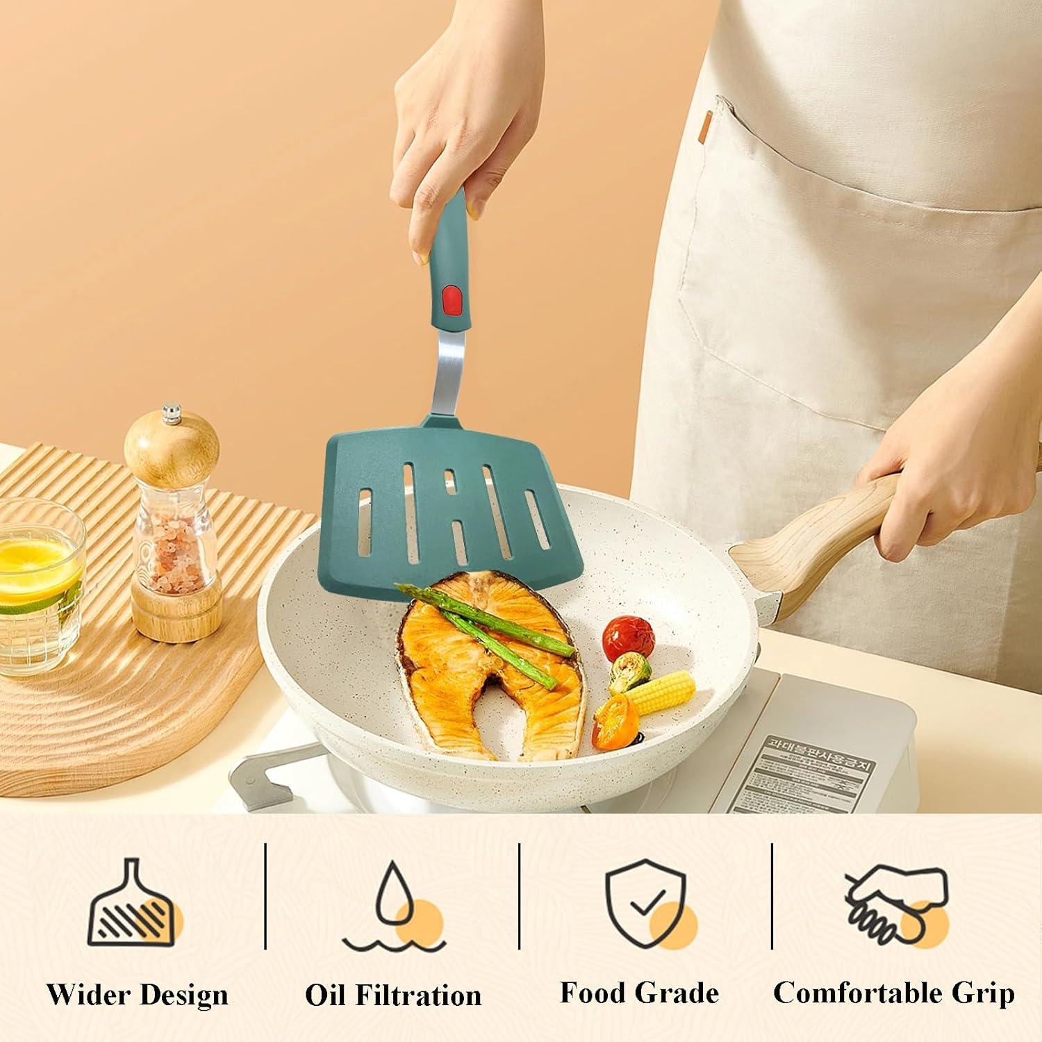 Espátula de Silicona EJOEXQU Ancha con Ranuras 27.4x15 cm