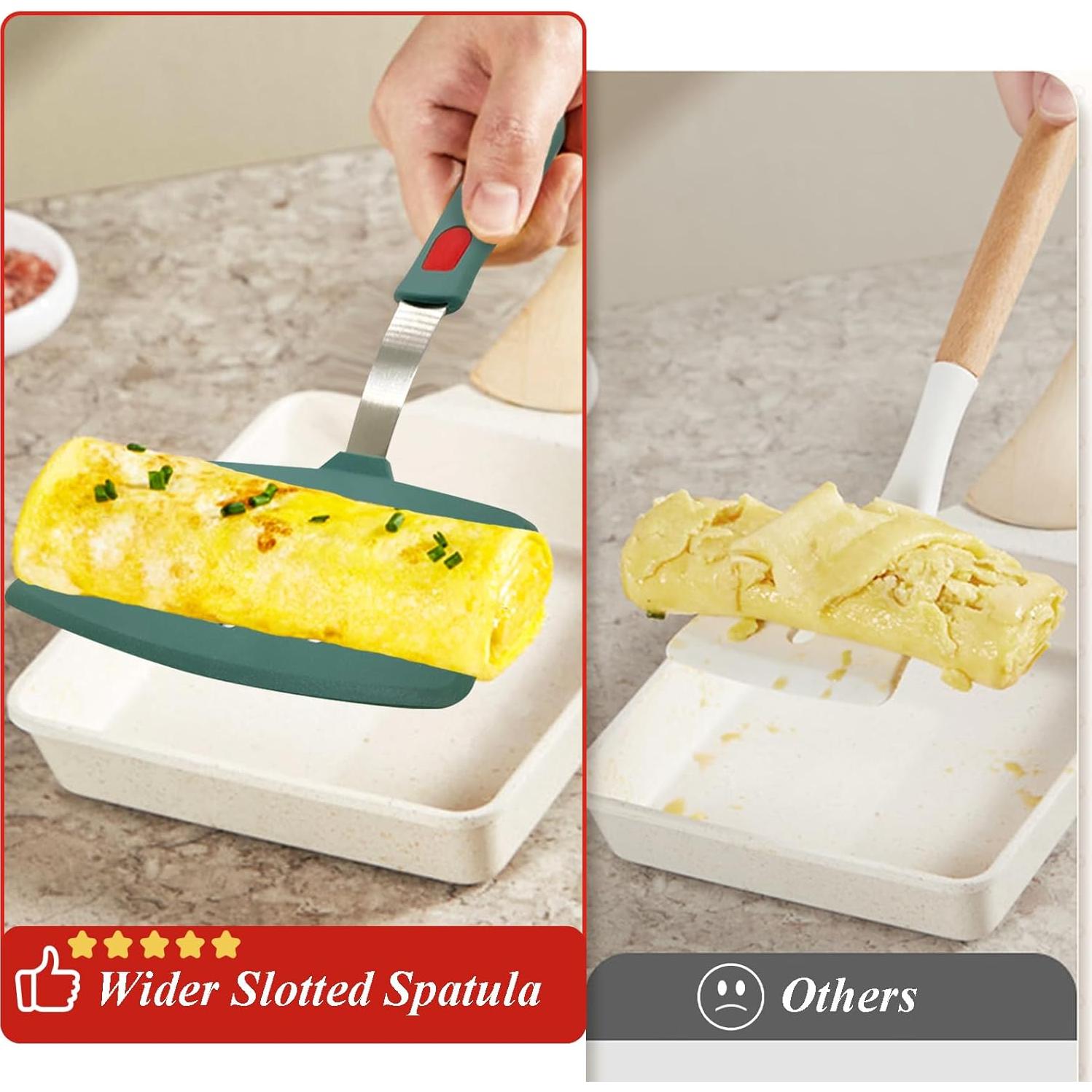 Espátula de Silicona EJOEXQU Ancha con Ranuras 27.4x15 cm