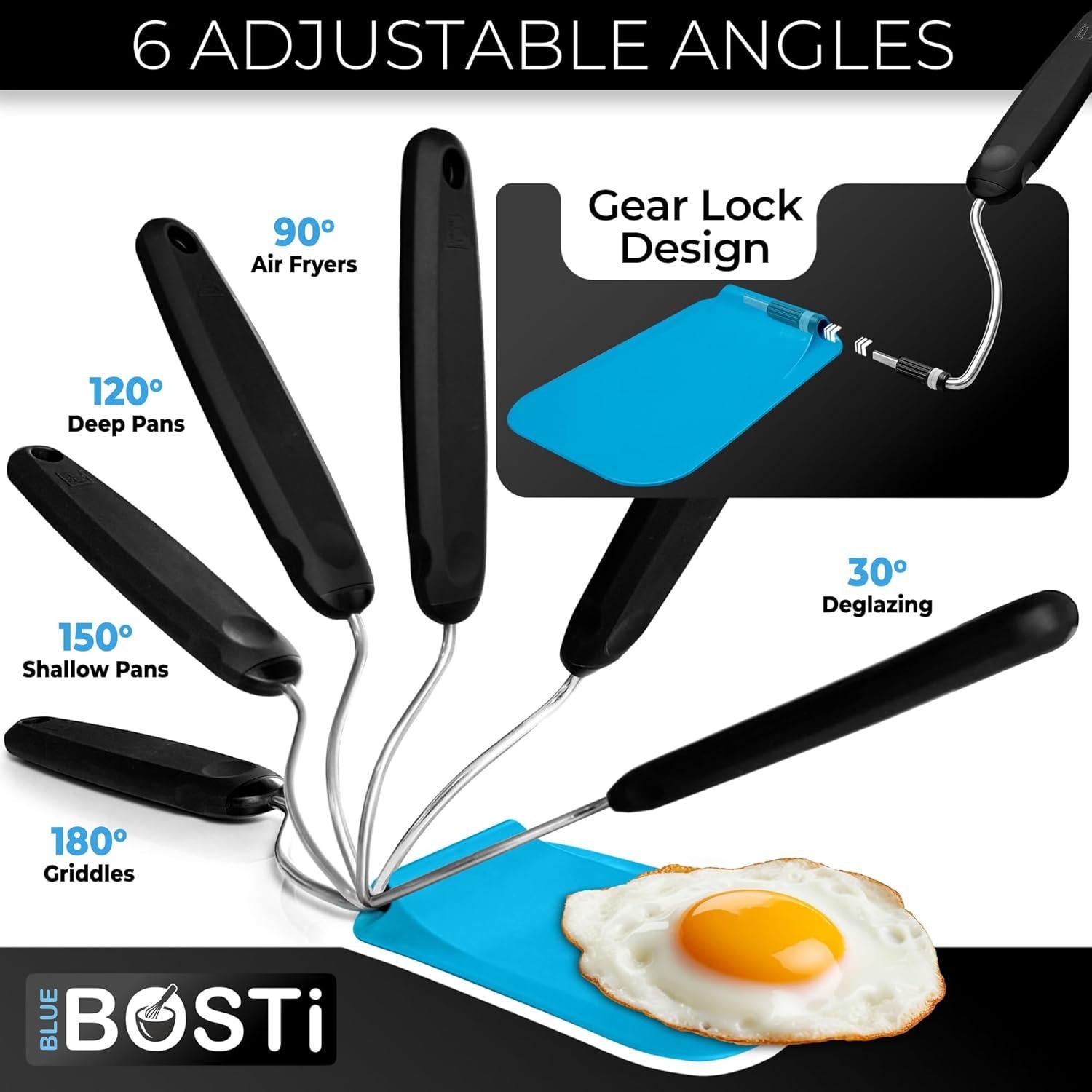 Espátula Giratoria Ajustable Blue Bosti - Resistente al Calor