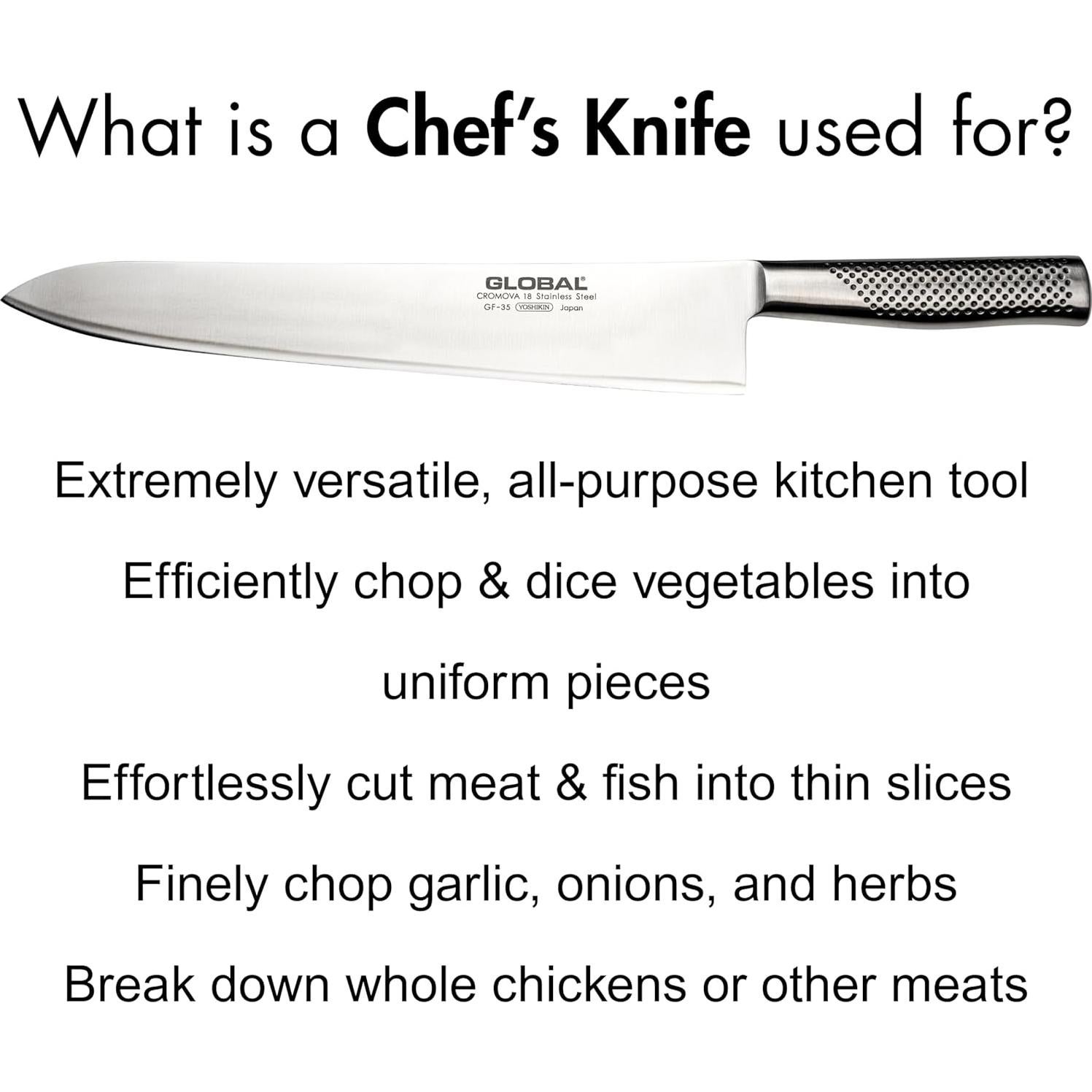 Cuchillo de Chef Global GF-35 de 30 cm - Acero Inoxidable Japonés