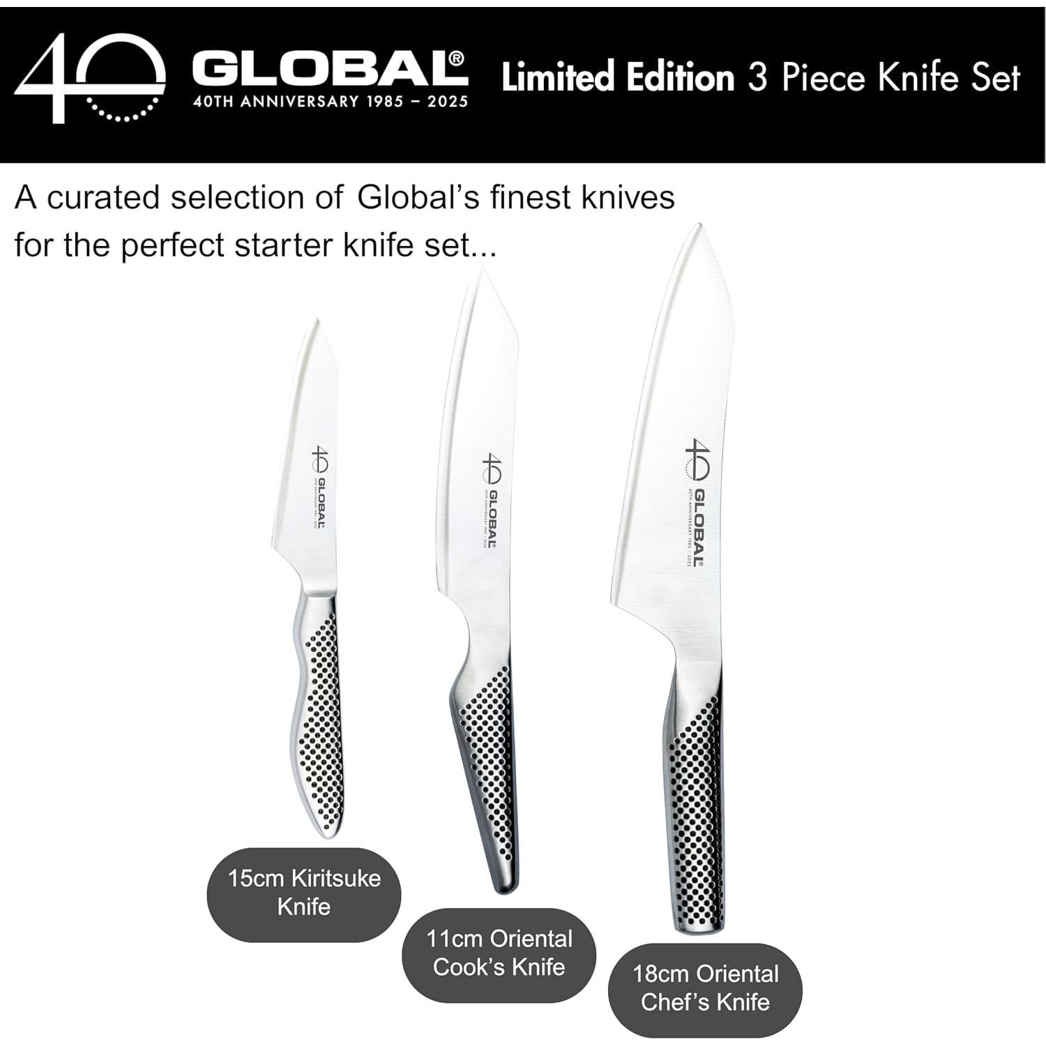Conjunto de cuchillos Global 40 Aniversario 3 piezas