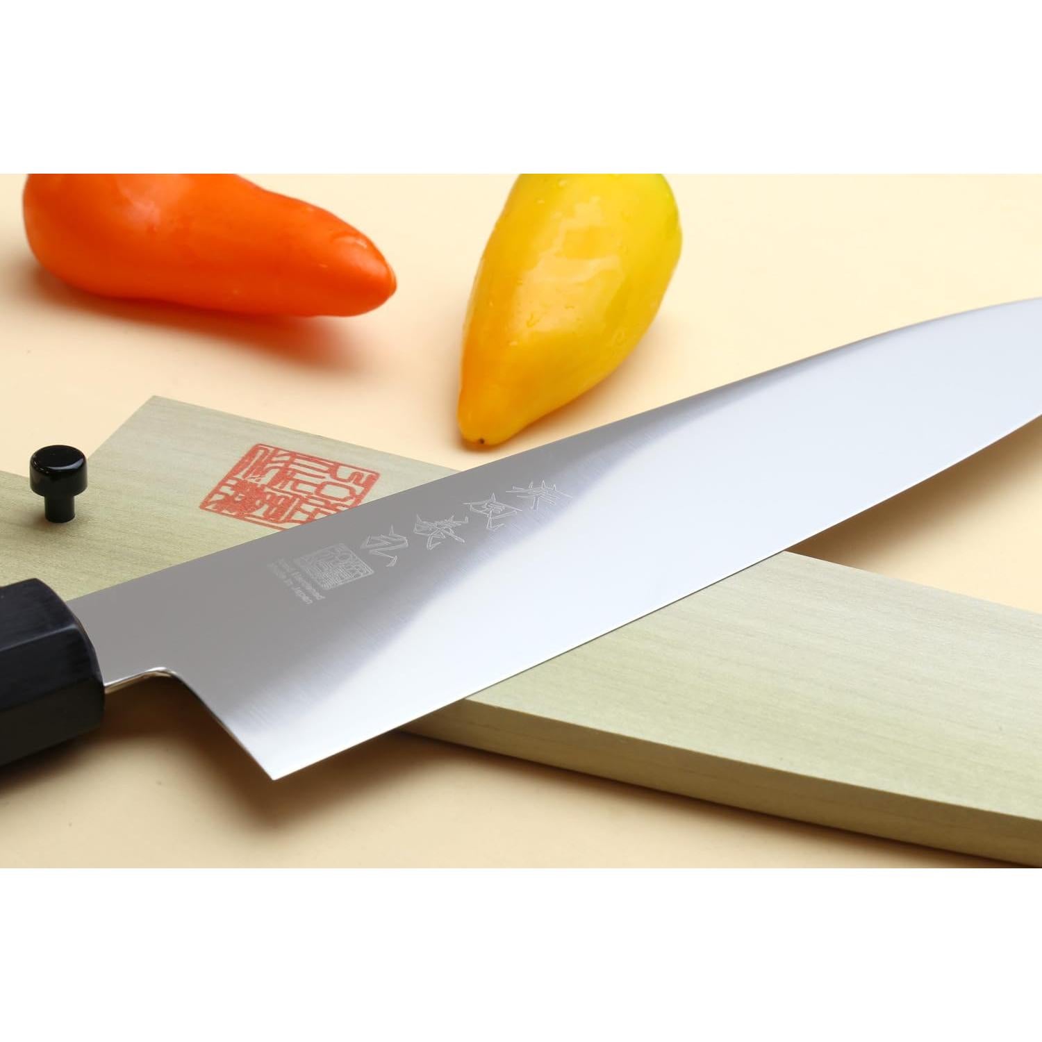 Cuchillo Chef Japonés Gyuto Yoshihiro AUS10 210mm Mango Madera Rosa