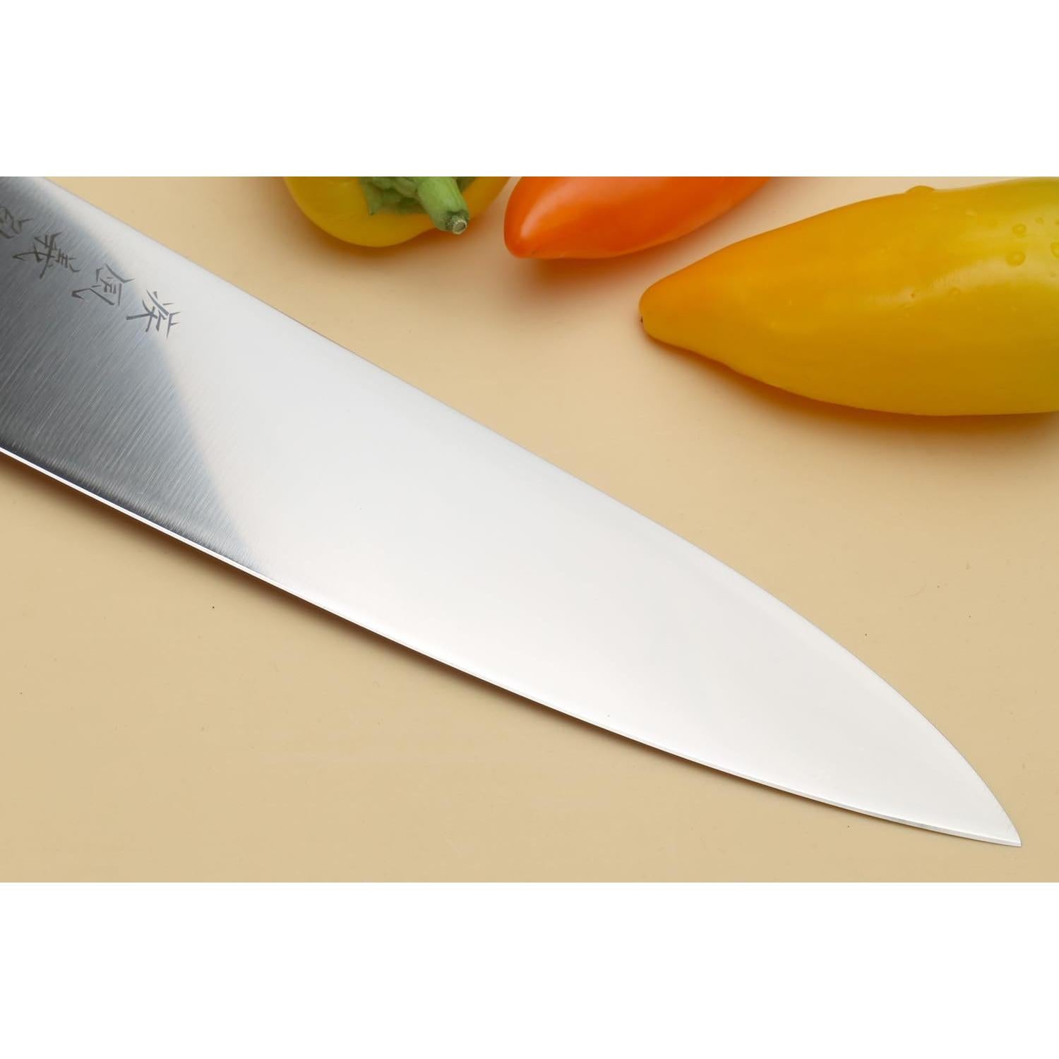 Cuchillo Chef Japonés Gyuto Yoshihiro AUS10 210mm Mango Madera Rosa