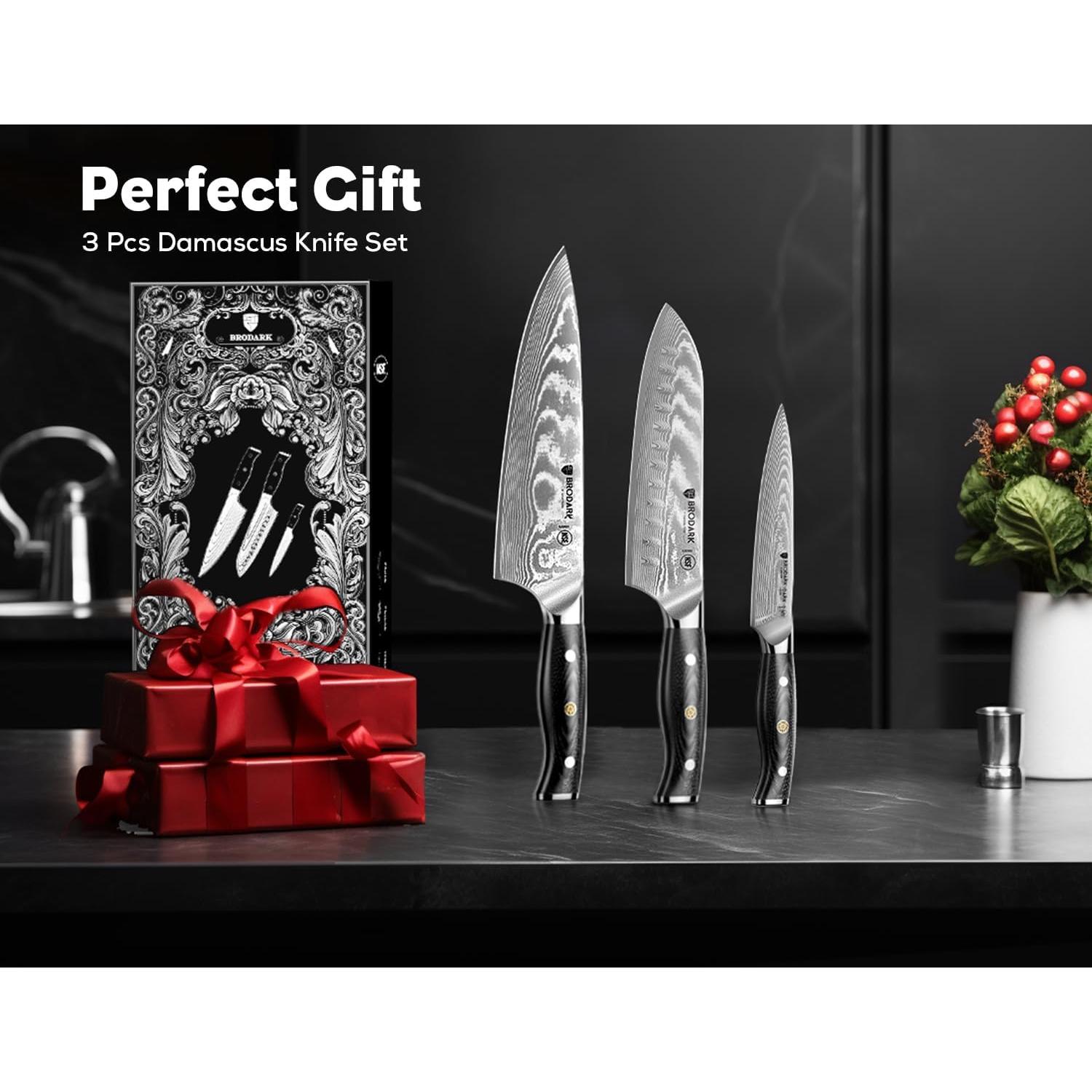 Juego de cuchillos de cocina Damasco BRODARK 3 PCS VG10