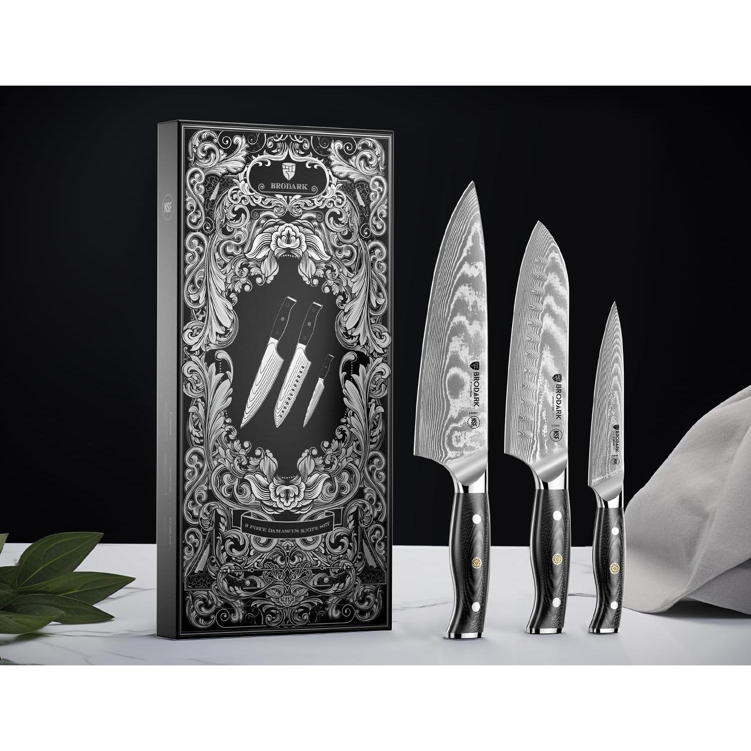 Juego de cuchillos de cocina Damasco BRODARK 3 PCS VG10