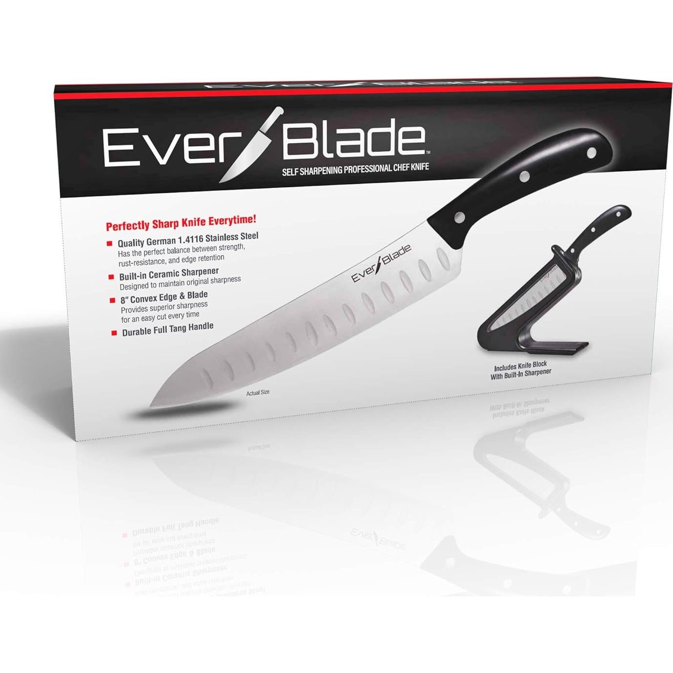 Cuchillo de Chef Ontel EverBlade 20.32 cm Acero Alemán con Bloque