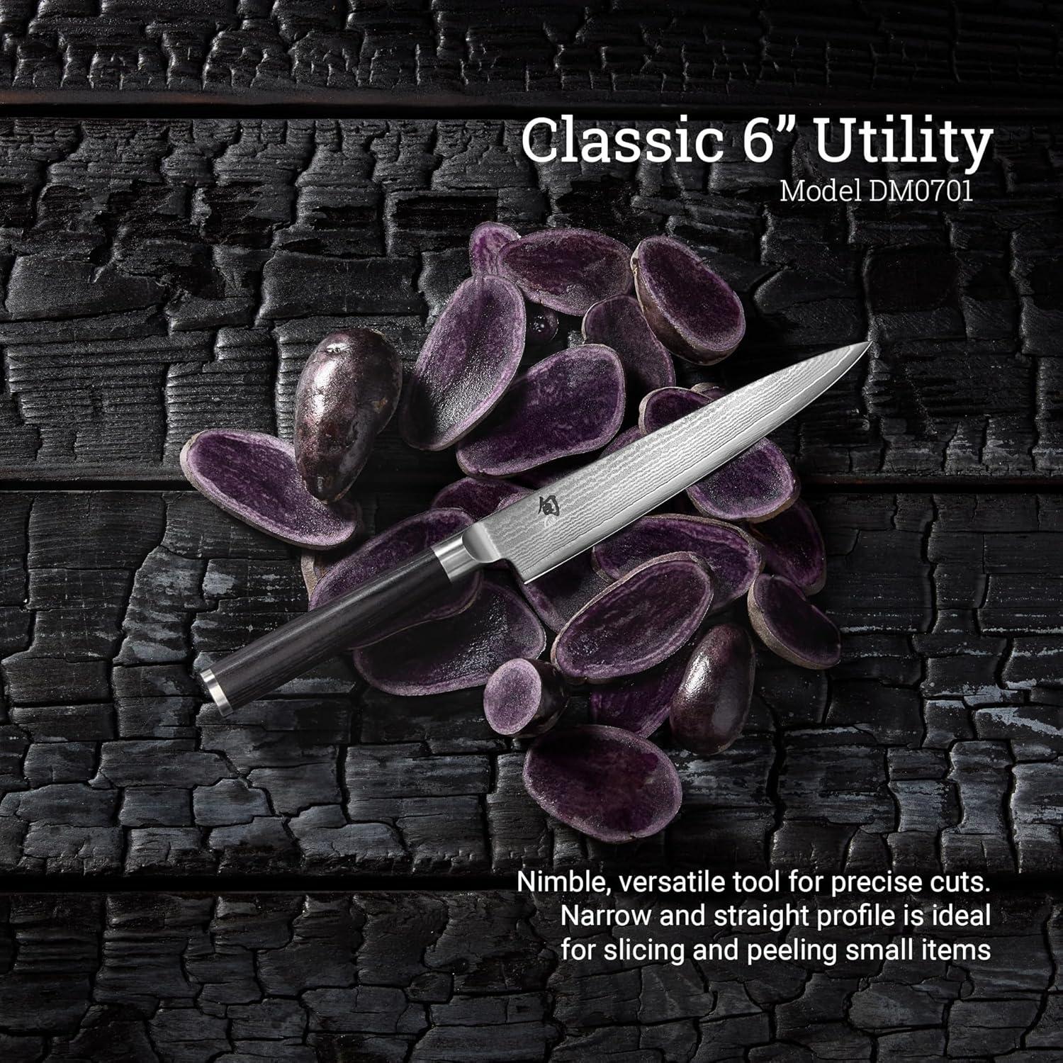 Cuchillo de Utilidad Shun Classic 15 cm - Acero Damasco