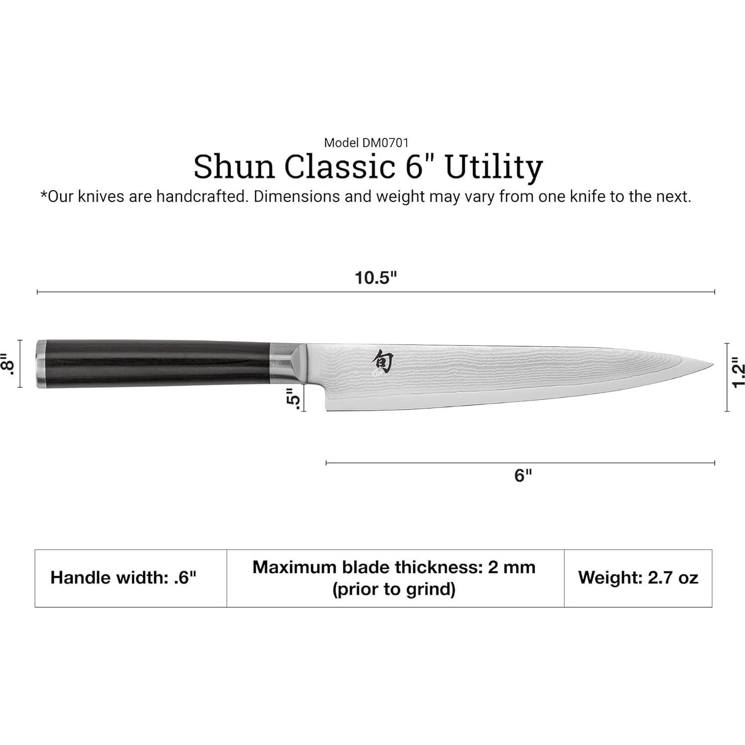 Cuchillo de Utilidad Shun Classic 15 cm - Acero Damasco
