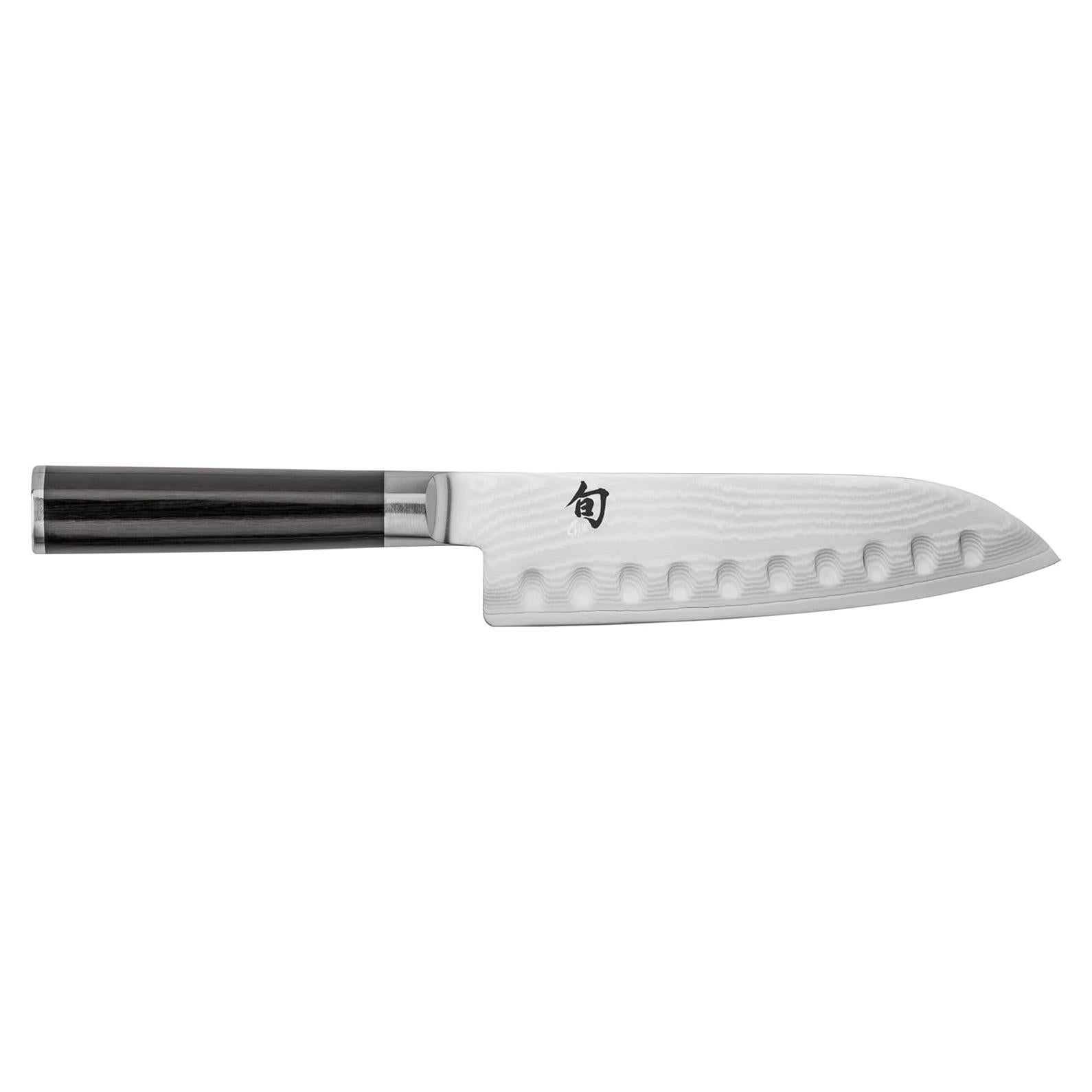 Cuchillo Santoku Shun Classic 17.78 cm Muesca Acero Damasco
