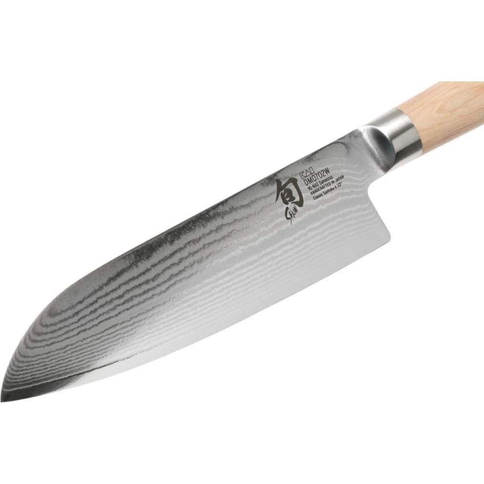 Cuchillo Santoku Shun Classic Blonde 17.78 cm VG-MAX Pakkawood