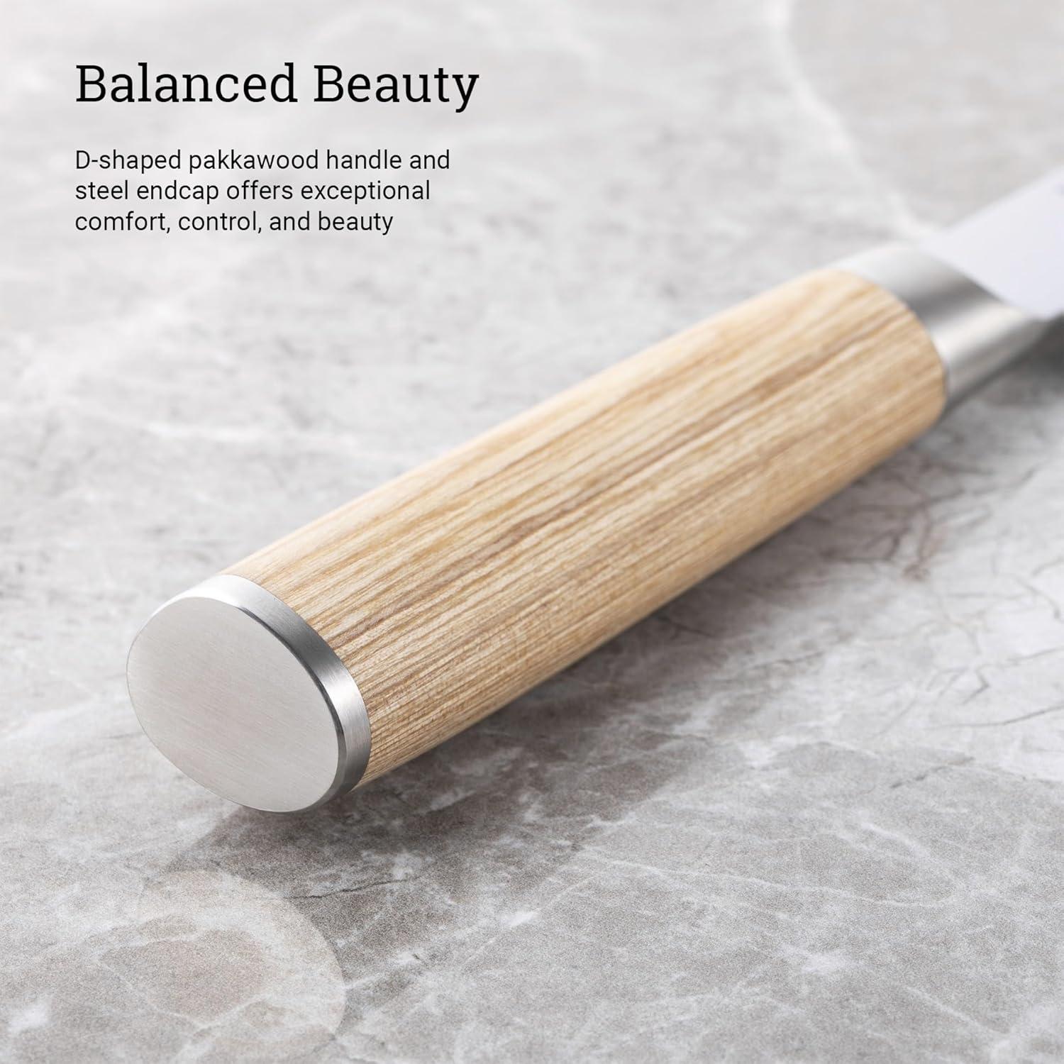 Cuchillo Santoku Shun Classic Blonde 17.78 cm VG-MAX Pakkawood