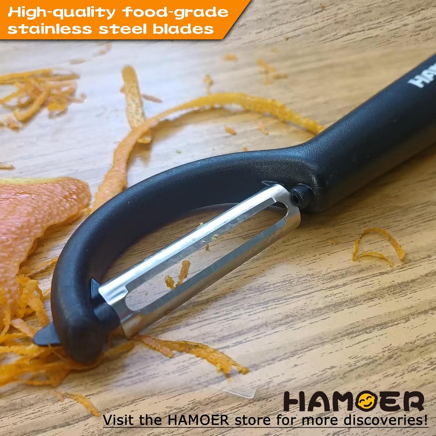 Pelador y Rallador 2 en 1 HAMOER Acero Inoxidable Ergonómico