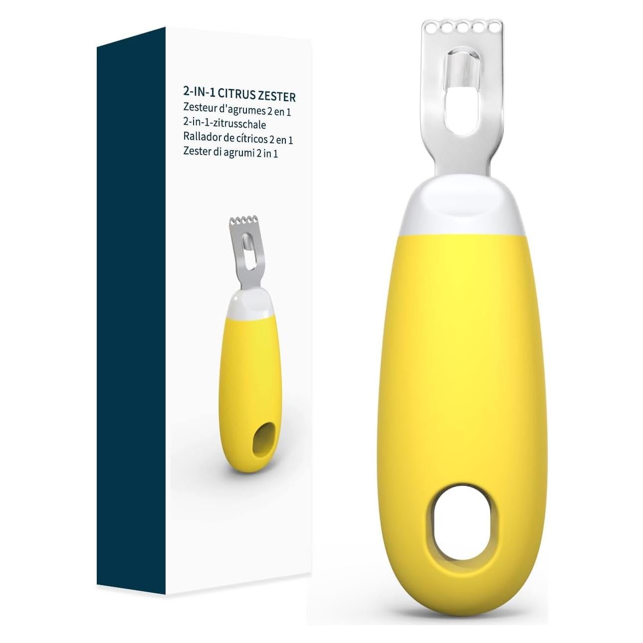 KITCHENDAO Pelador y Rallador de Limón 2 en 1 Acero Inoxidable