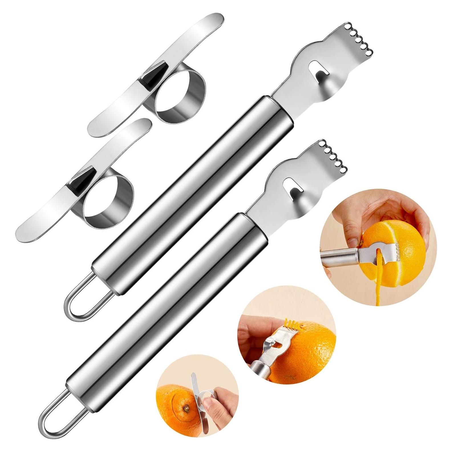 Juego de 4 Peladores de Limón y Naranja Mudder Acero Inoxidable