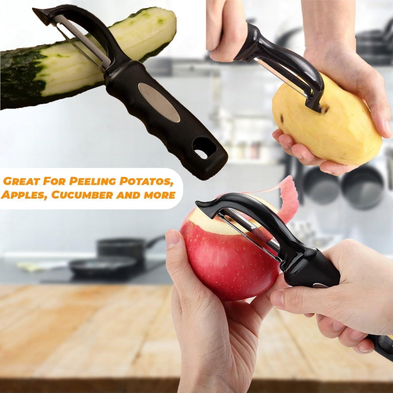 Pelador de Verduras Giratorio Genérico - Acero Inoxidable Negro