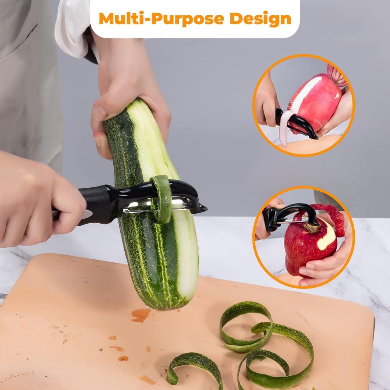 Pelador de Verduras Giratorio Genérico - Acero Inoxidable Negro