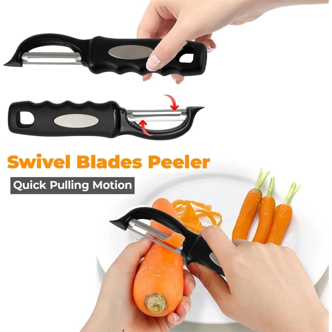 Pelador de Verduras Giratorio Genérico - Acero Inoxidable Negro