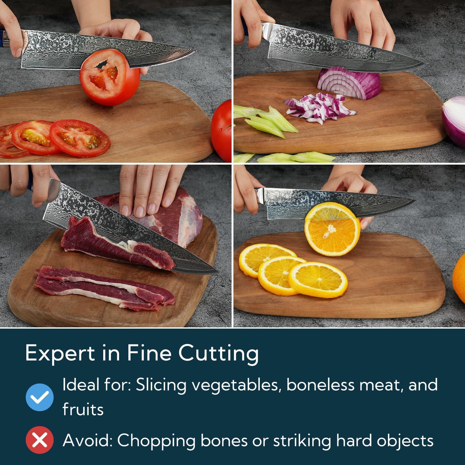 Cuchillo de Chef KITCHENDAO 20.32 cm Acero Damasco 67 Capas