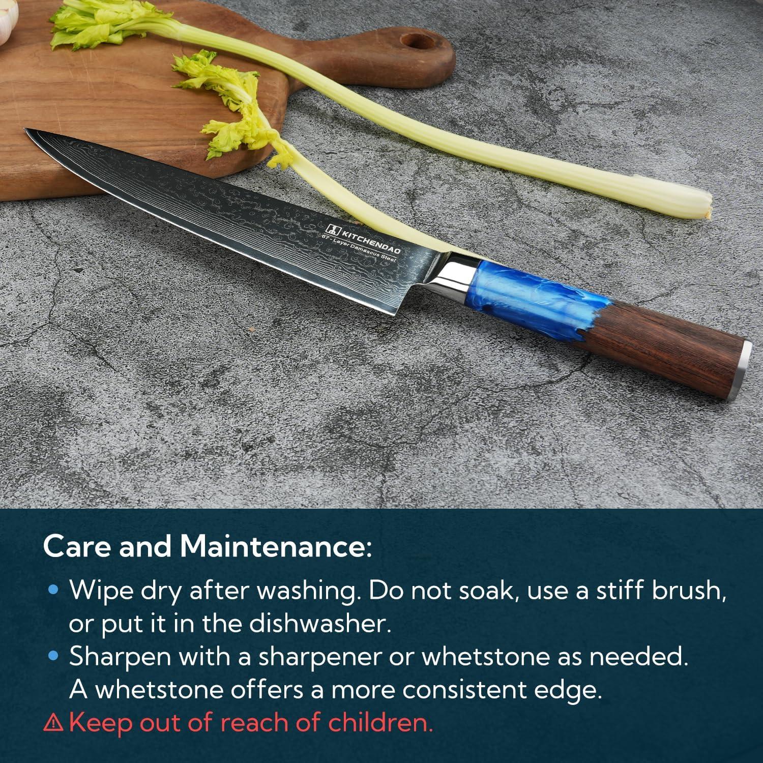 Cuchillo de Chef KITCHENDAO 20.32 cm Acero Damasco 67 Capas