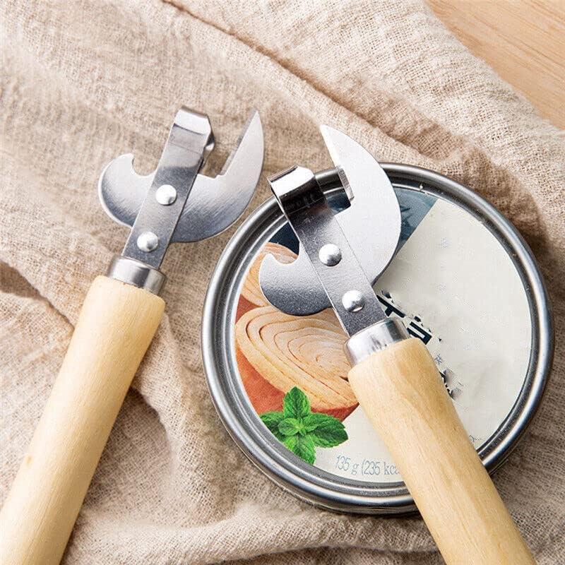 Abre Latas Manual FANTIA de Acero Inoxidable con Mango de Madera