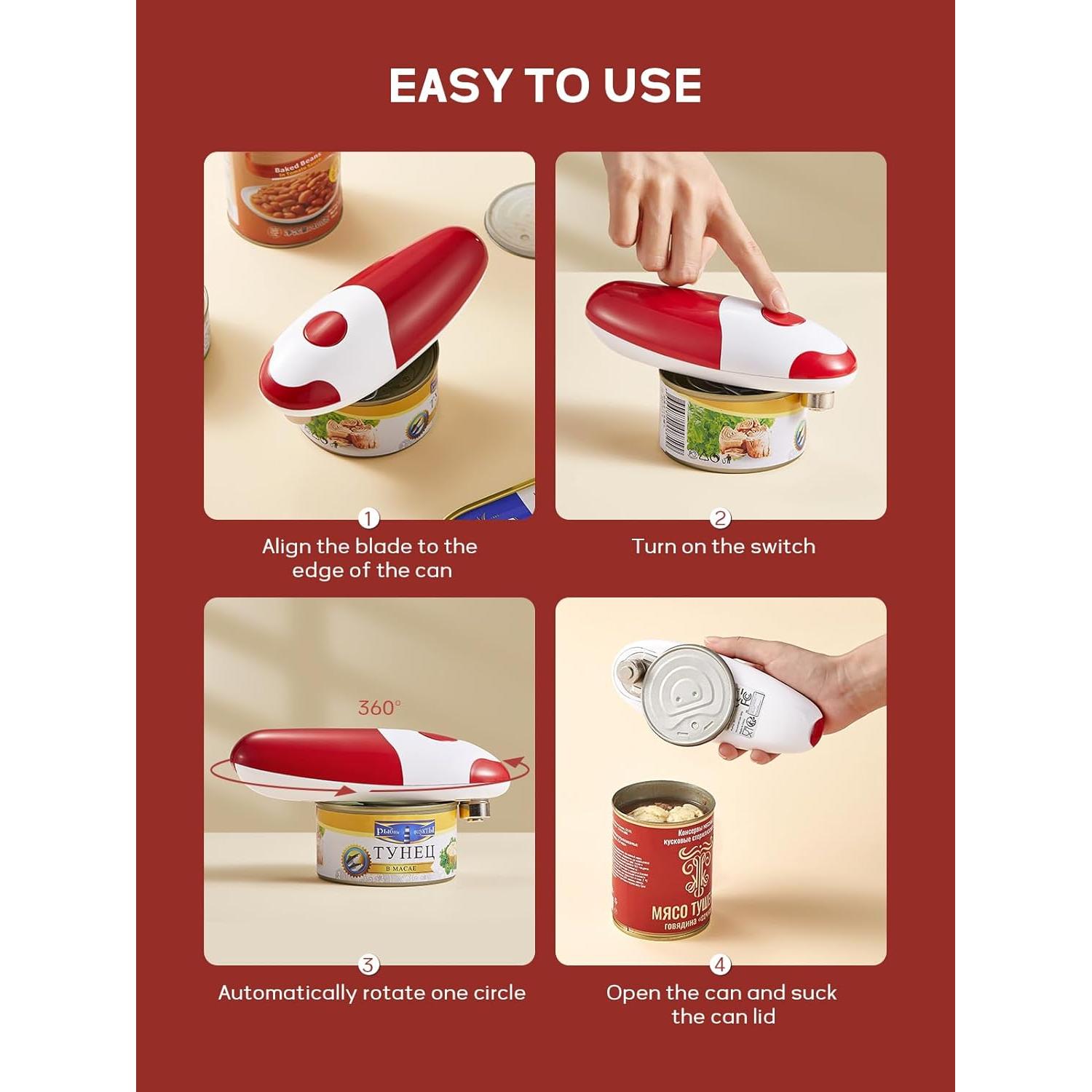 Abrelatas Eléctrico Reemix Rojo Automático para Latas