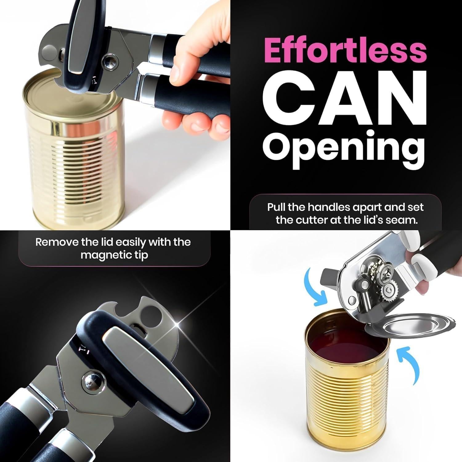 Abrebotellas y Abrelatas Manual EEF Group Rosa 21.24 cm