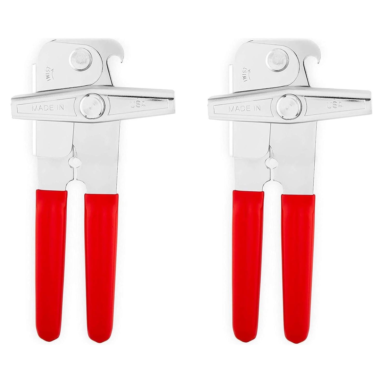 Abrelatas Manual EZ-DUZ-IT Deluxe con Agarraderas Rojas - Juego de 2