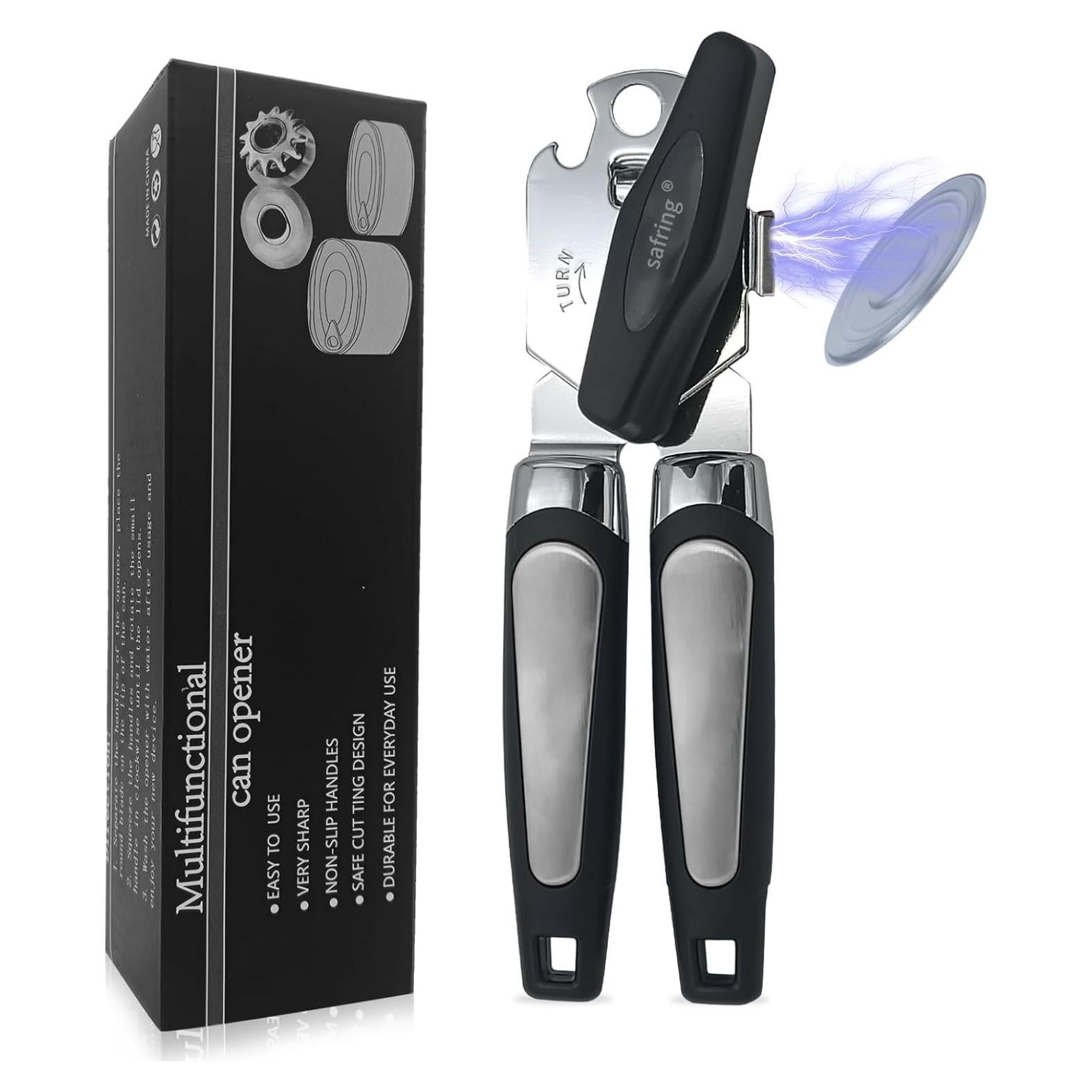 Abrelatas Manual Safring W1C Acero Inoxidable Negro