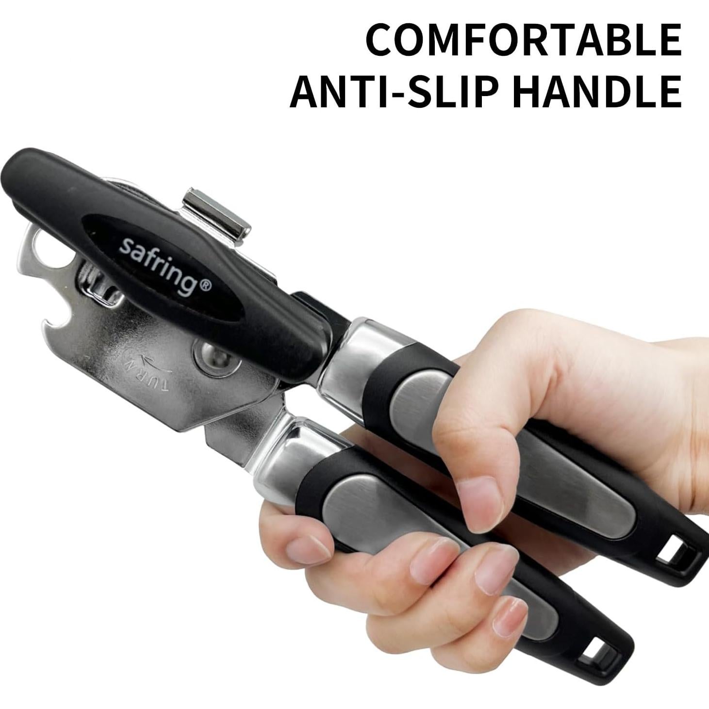 Abrelatas Manual Safring W1C Acero Inoxidable Negro