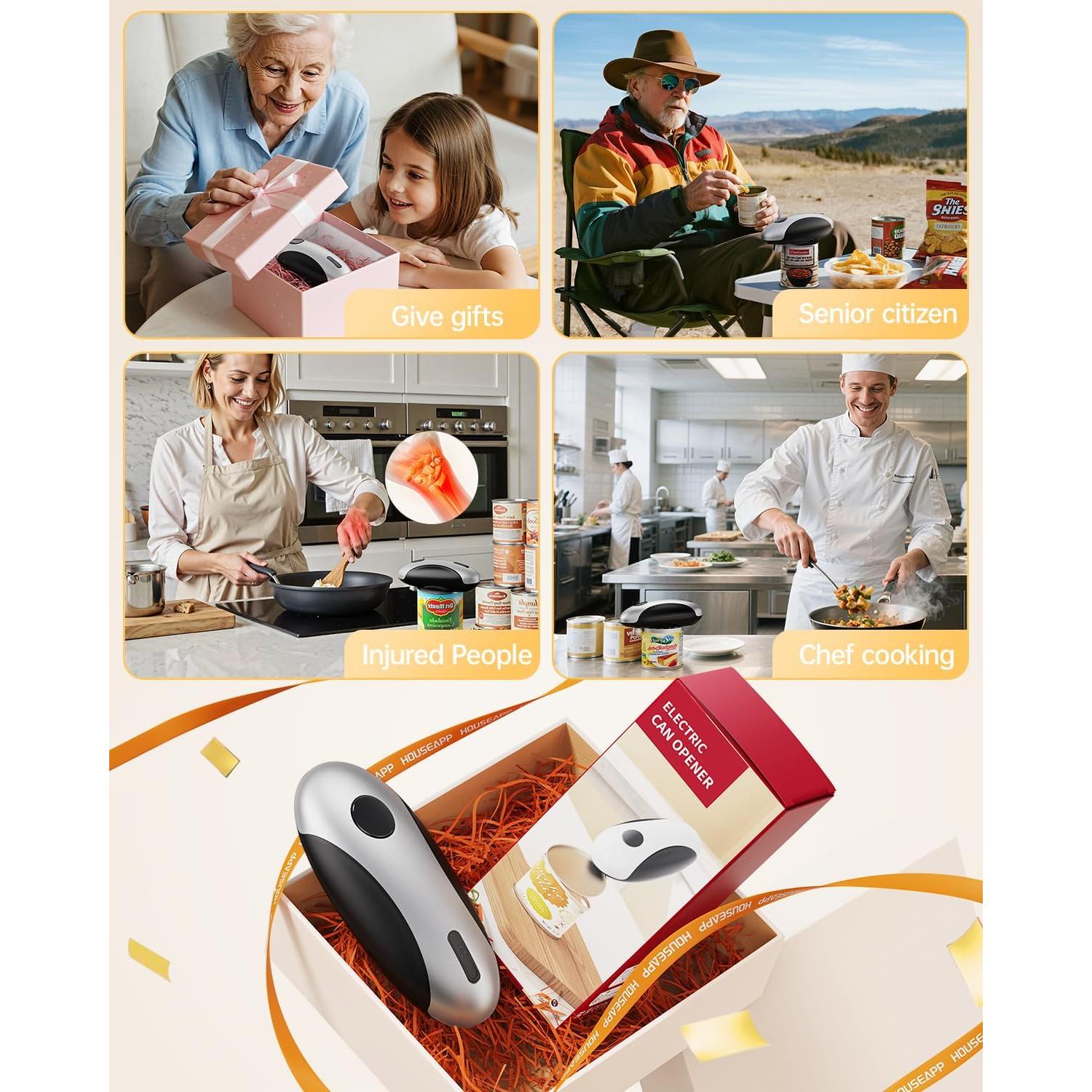 Abrelatas Eléctrico Recargable HouseSapp - Automático 3W