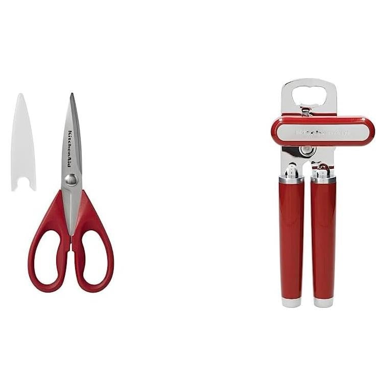Tijeras de Cocina KitchenAid con Funda + Abrelatas Rojo