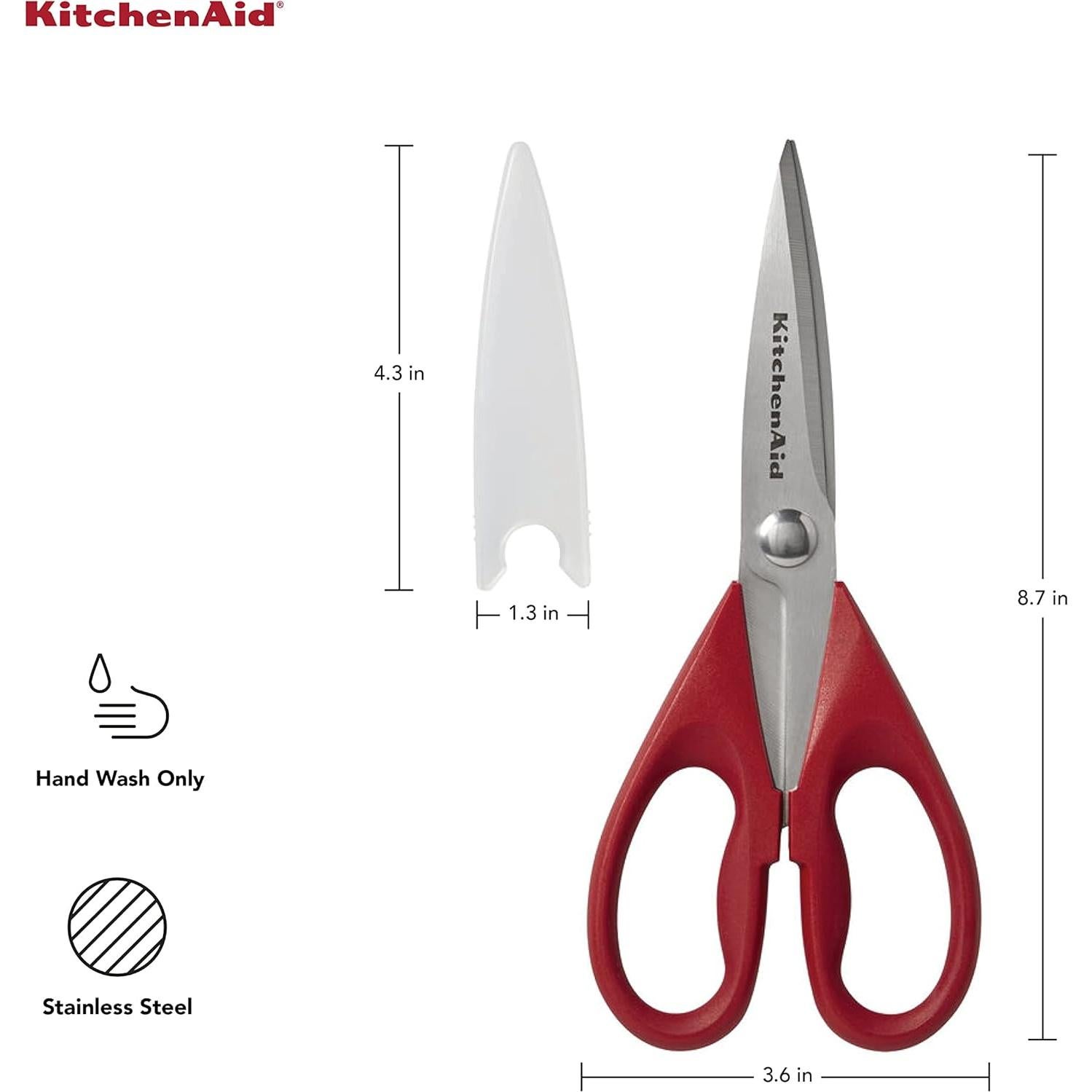Tijeras de Cocina KitchenAid con Funda + Abrelatas Rojo