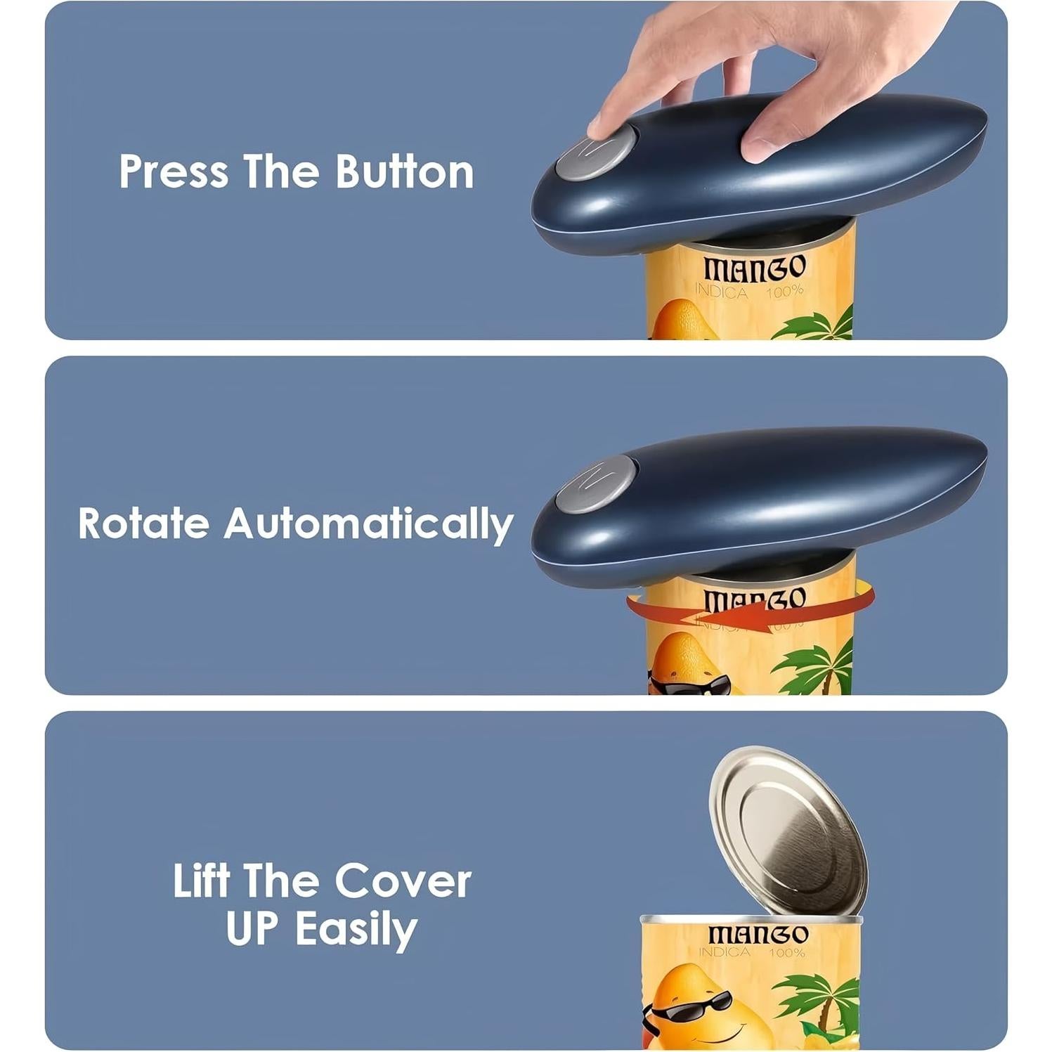 Abrelatas Eléctrico GTComexpet TC02, Automático y Seguro