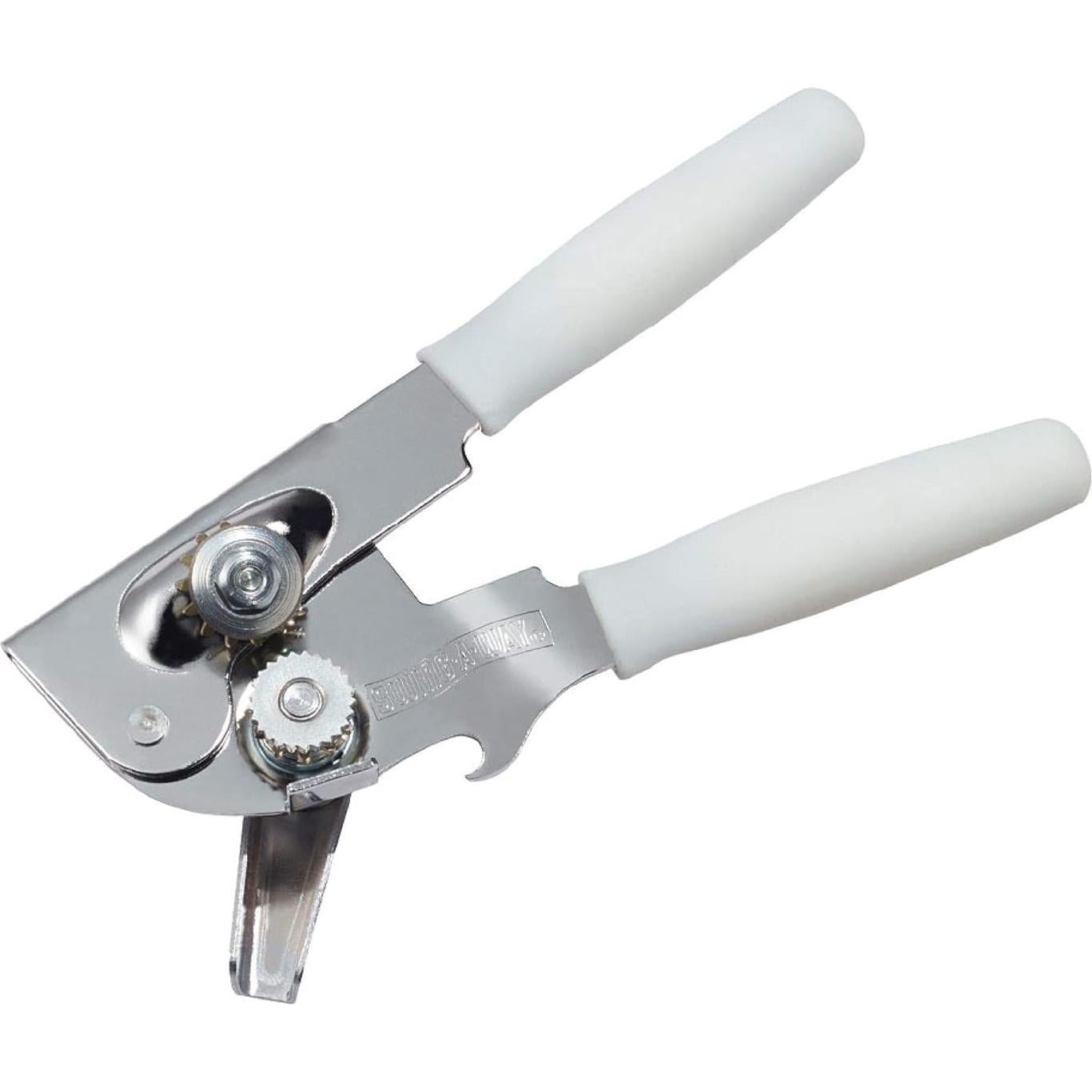 Abridor de Latas Swing-A-Way de Acero con Mango Blanco