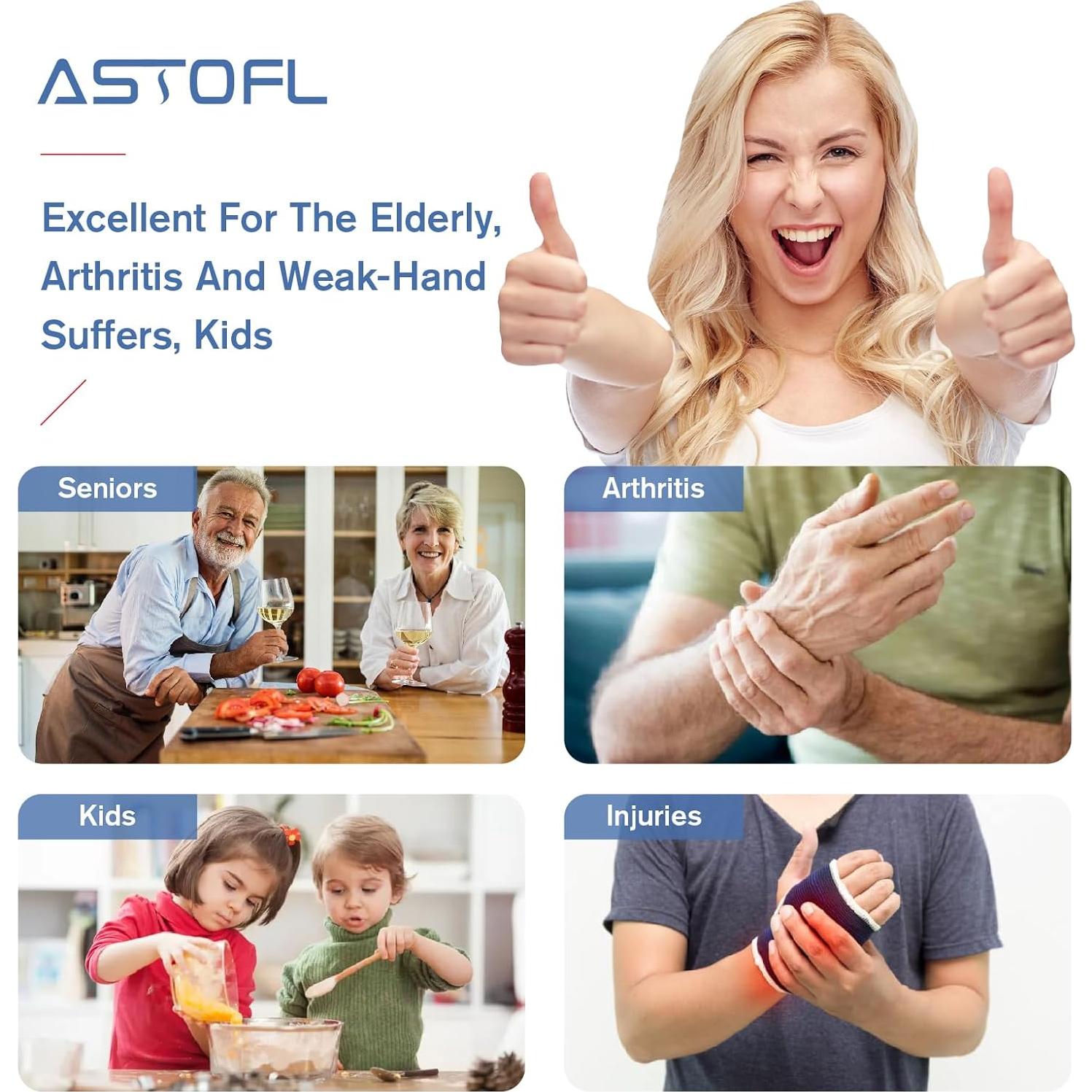 Abrebotellas y Abrefrascos ASTOFLI 5 en 1 para Personas Mayores