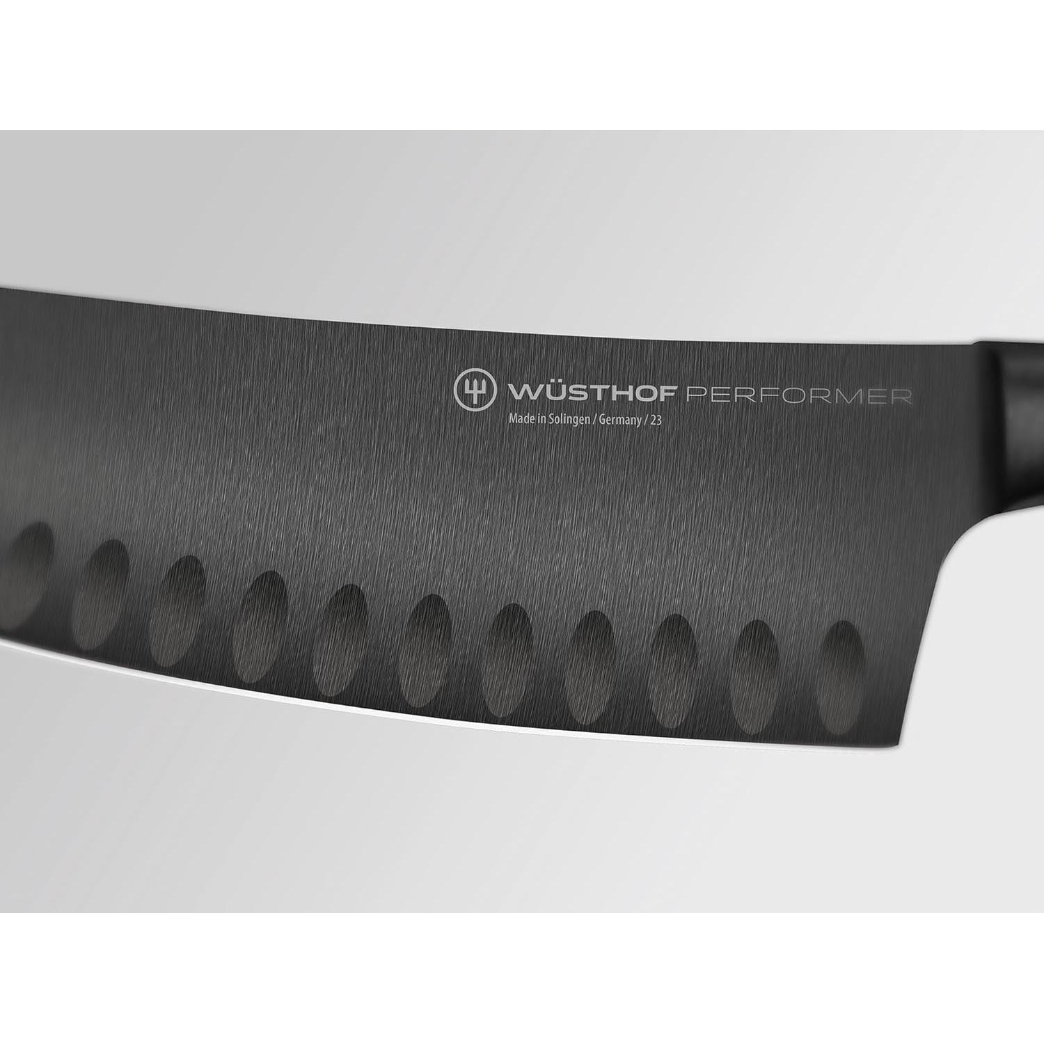 Cuchillo Wüsthof Rotoku Performer 17.8 cm Bisel Hueco Negro