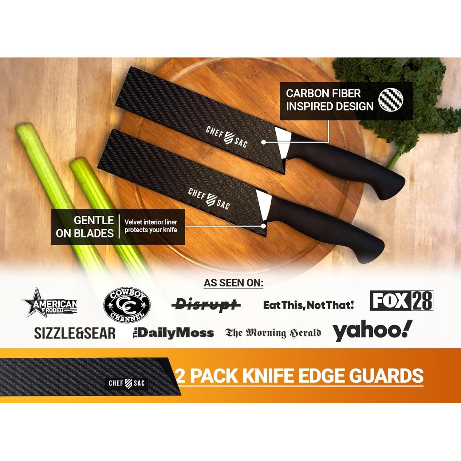 Cubiertas de Cuchillo Chef Sac 21.6 cm - 2 Pack con Forro de Fieltro