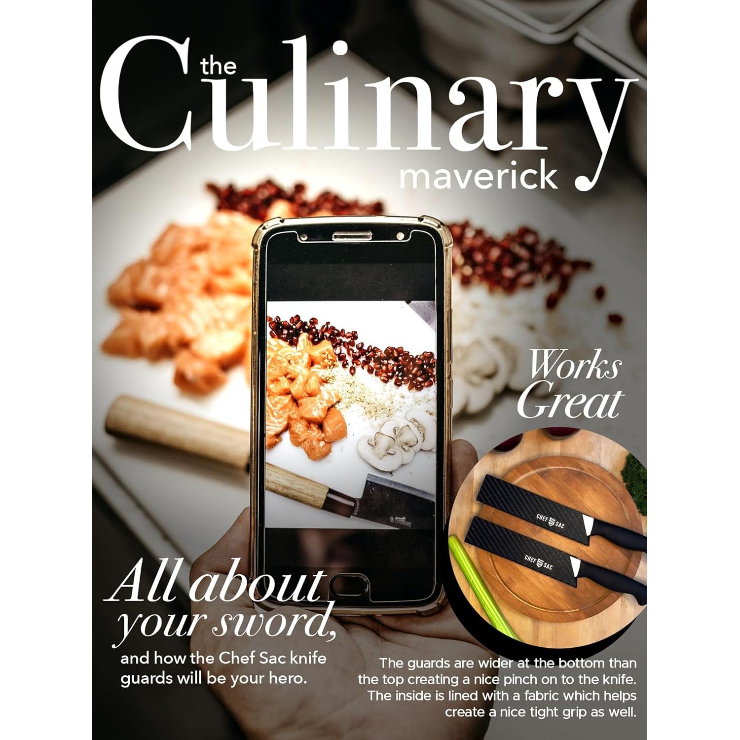 Cubiertas de Cuchillo Chef Sac 21.6 cm - 2 Pack con Forro de Fieltro