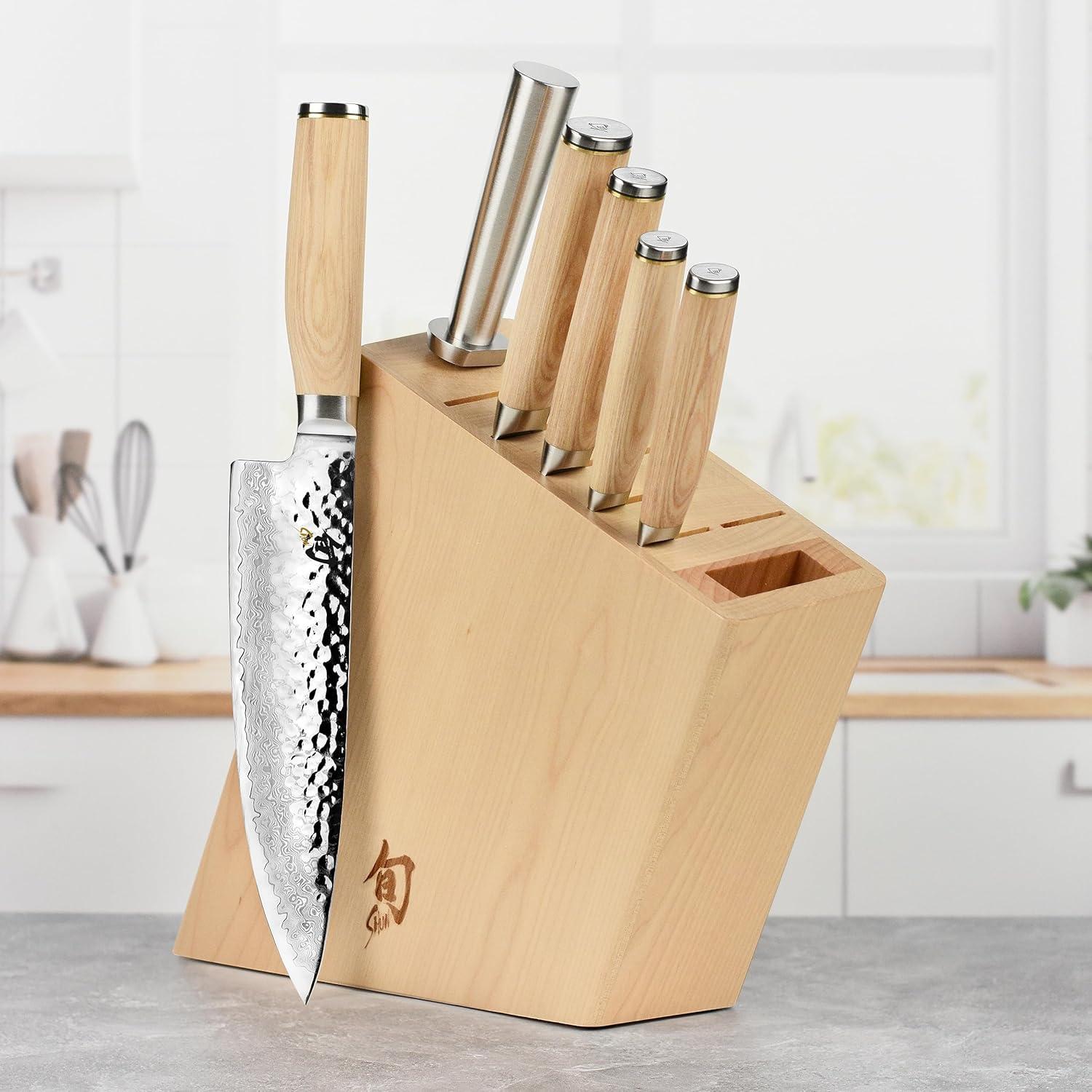 Conjunto de cuchillos Shun Premier Blonde 7 piezas con bloque