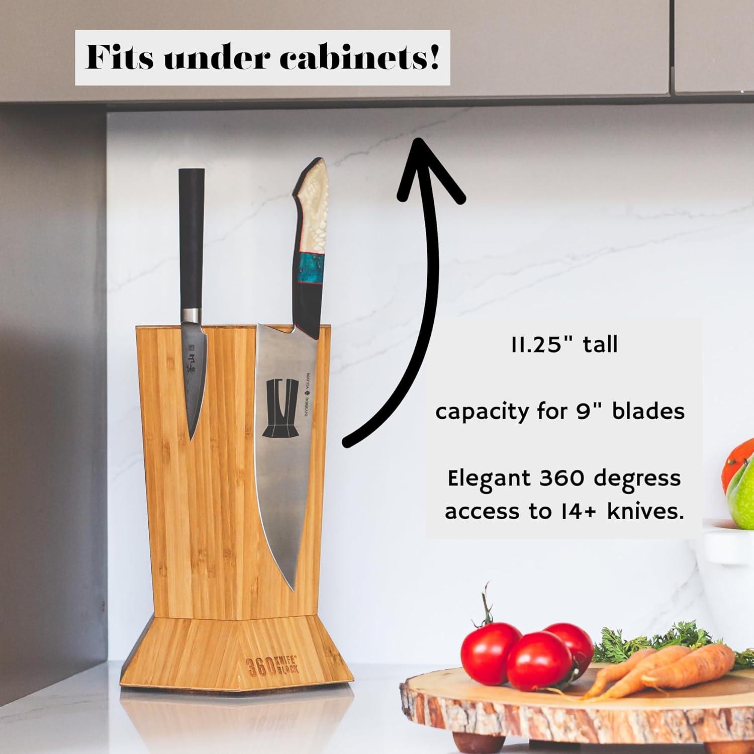 Bloque de Cuchillos Magnético Rotativo 360 Knife Block Nuez